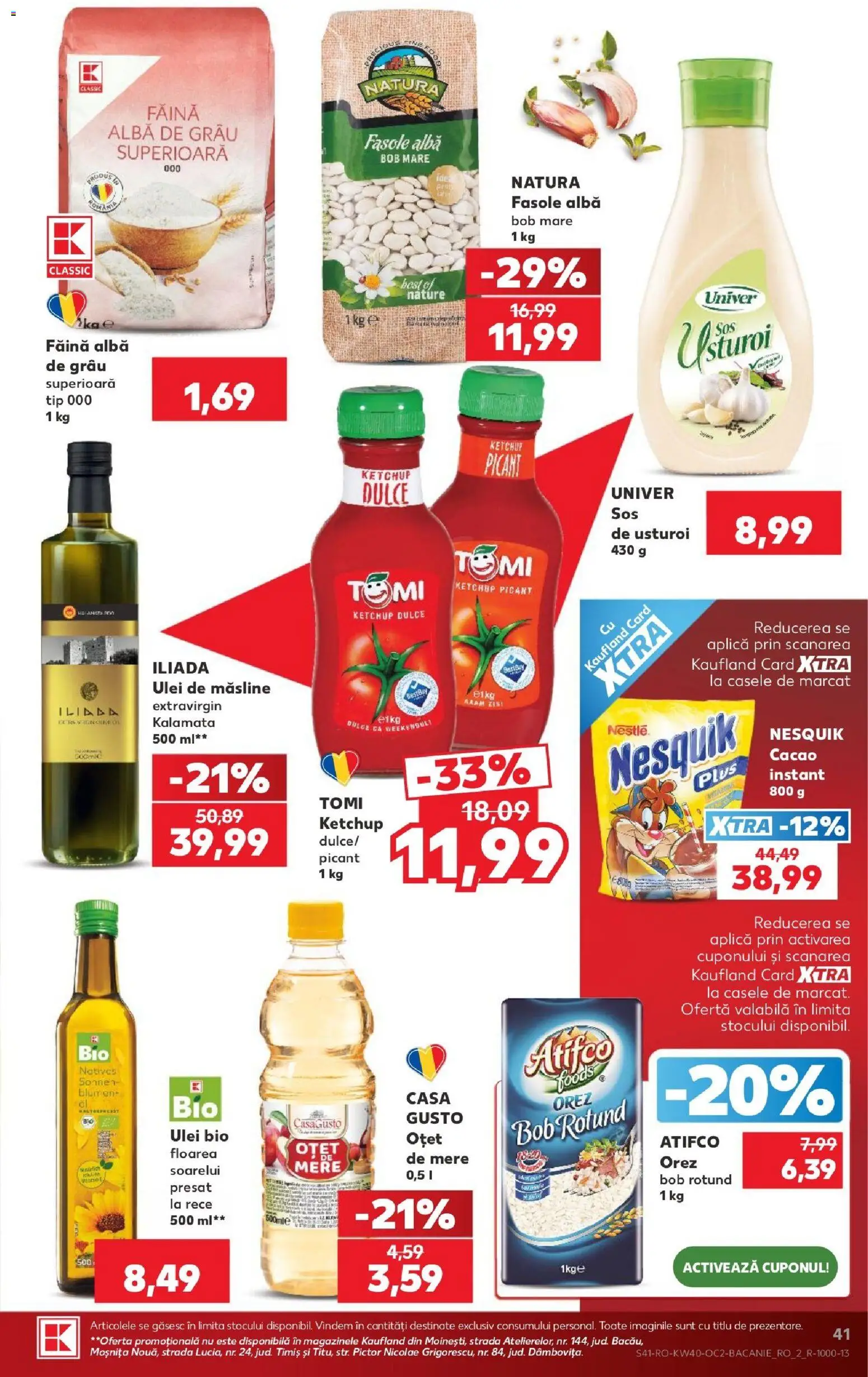 Kaufland RO akciós ujság - amely érvényes a következő dátumtól: 2026.09.30. | Oldal: 41 | Termékek: Nestlé, Nesquik, Univer, Ketchup