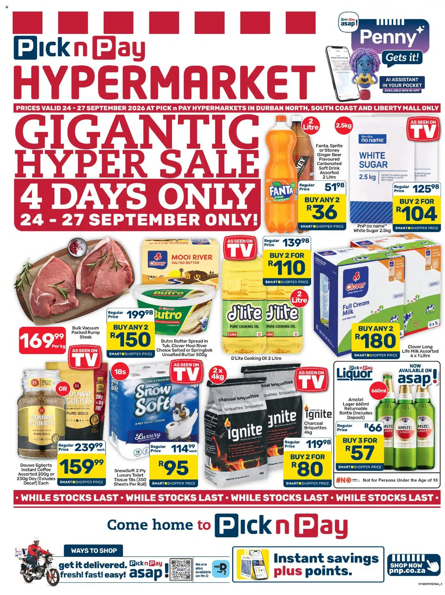 New Pick n Pay catalogue – valid from 24/09/2026 | Page: 1 | Products: Beverages, Milk, Coffee, Instant coffee