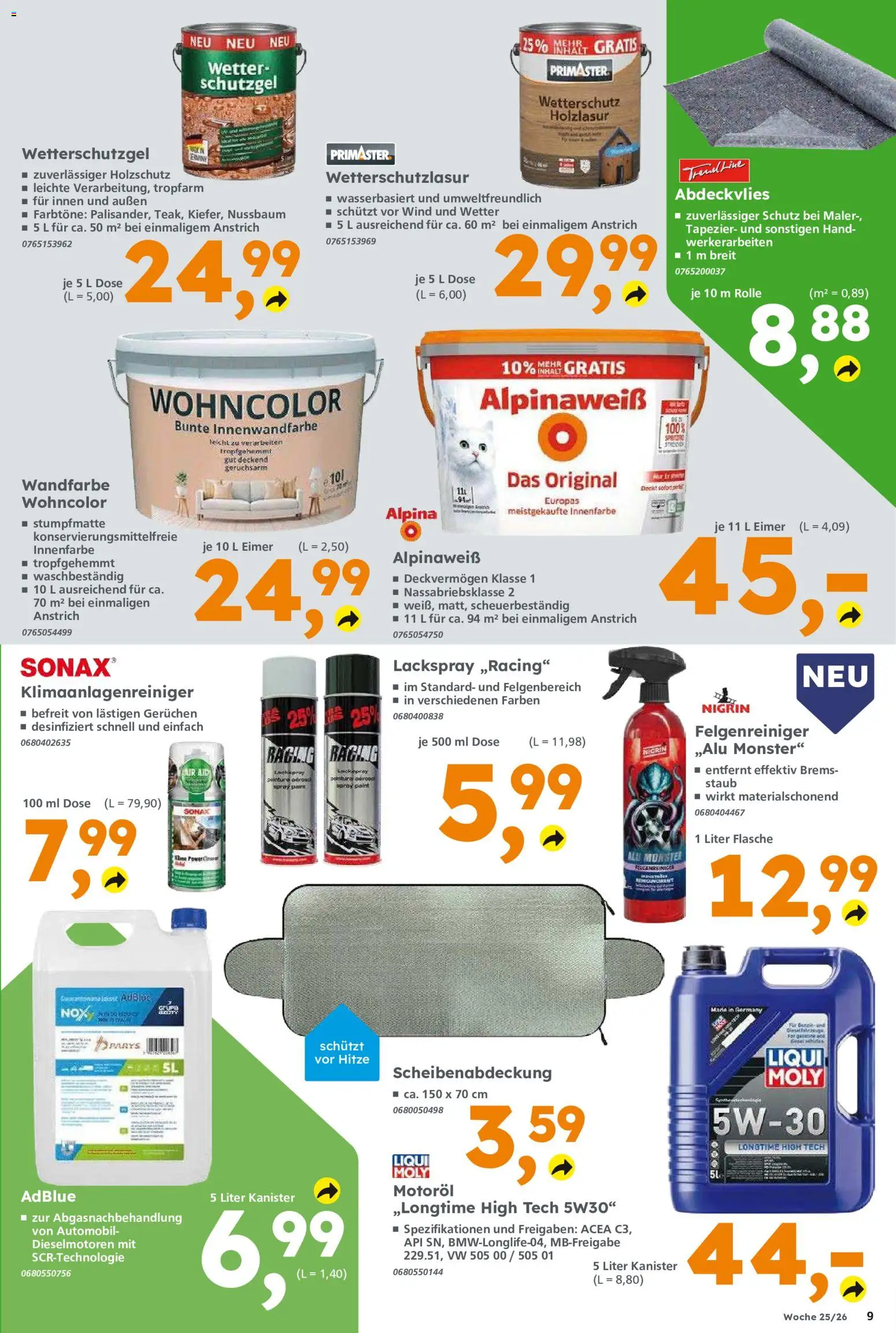 Globus Baumarkt Prospekt Berlin-Treptow – gültig ab 14.06.2026 | Seite: 9 | Produkte: Monster, Wandfarbe