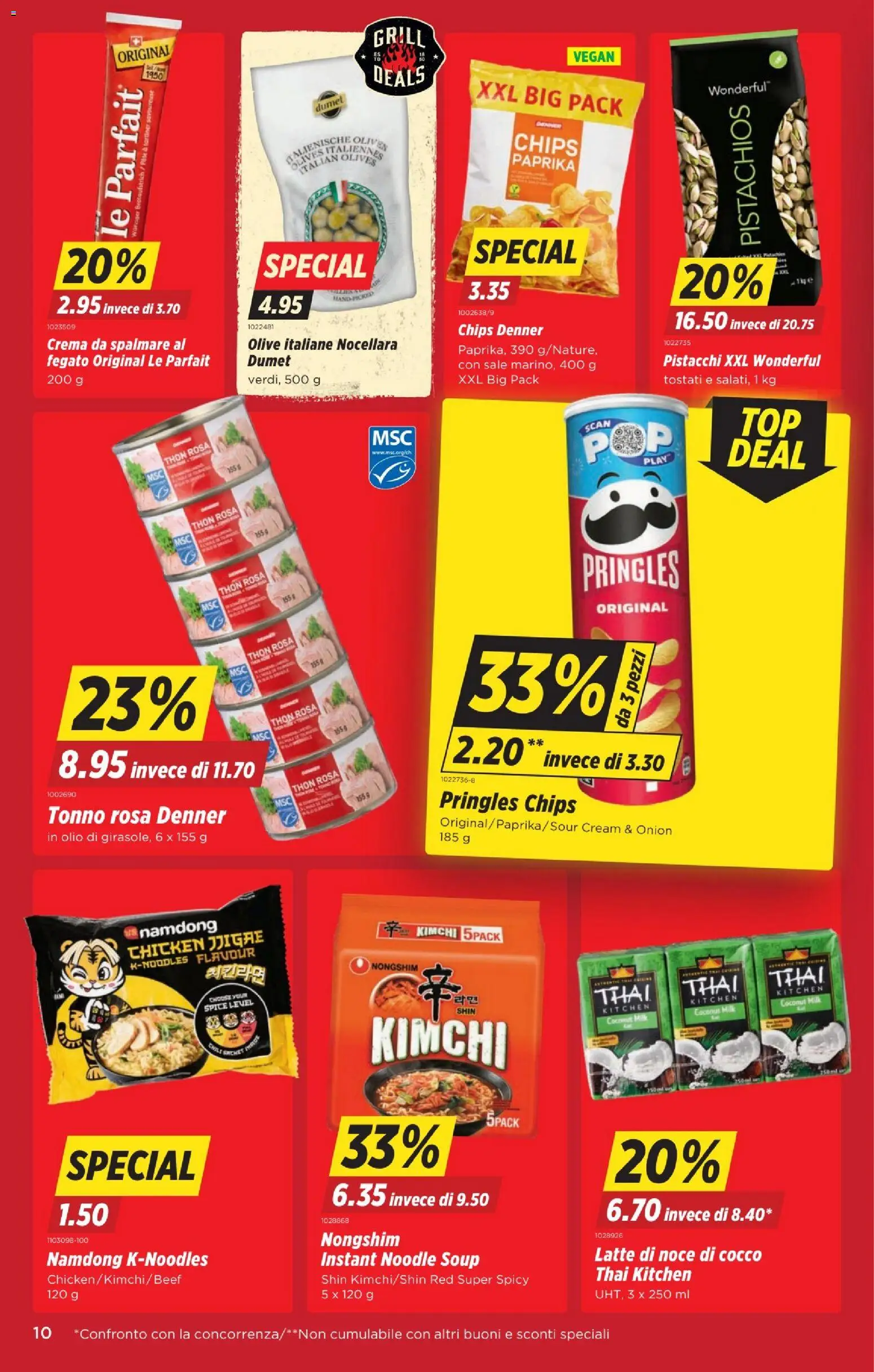 Denner aktionen IT – gültig ab 13.08.2026 | Seite: 10 | Produkte: Paprika, Chips, Kimchi, Grill