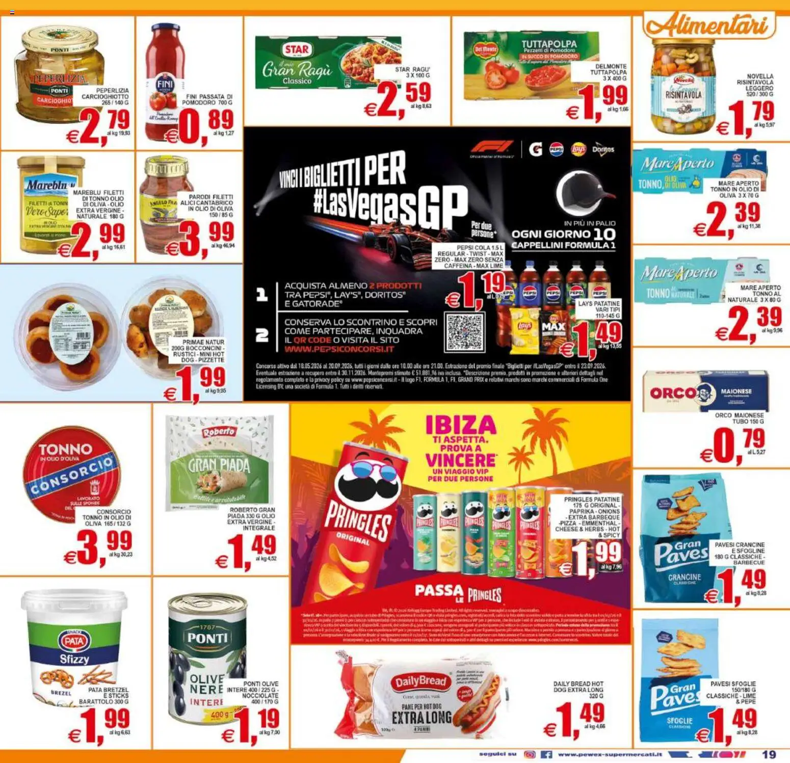 Volantino Pewex del 22/07/2026 | Pagina: 19 | Prodotti: Pizza, Pepe, Olio, Rustici