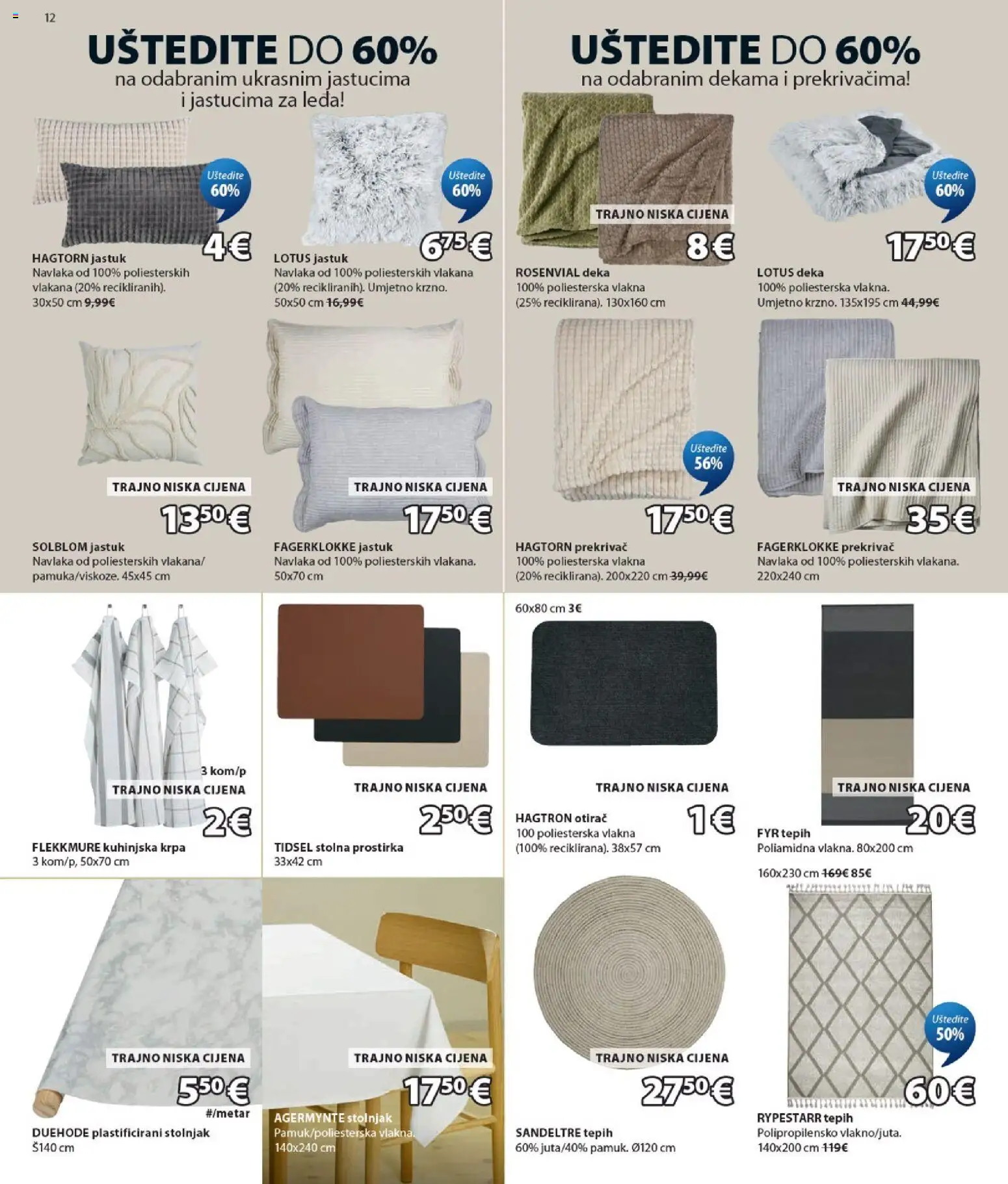 JYSK katalog | vrijedi od 15.07.2026 | Stranica: 12 | Proizvodi: Jastuk, Otirač, Stolnjak, Stolna prostirka