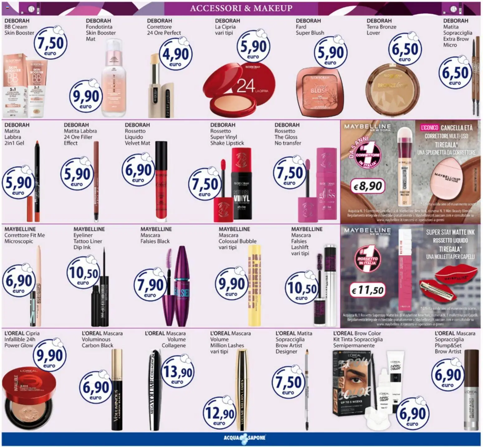 Volantino Acqua e Sapone del 19/10/2026 | Pagina: 4 | Prodotti: Mascara, Eyeliner, The, BB cream