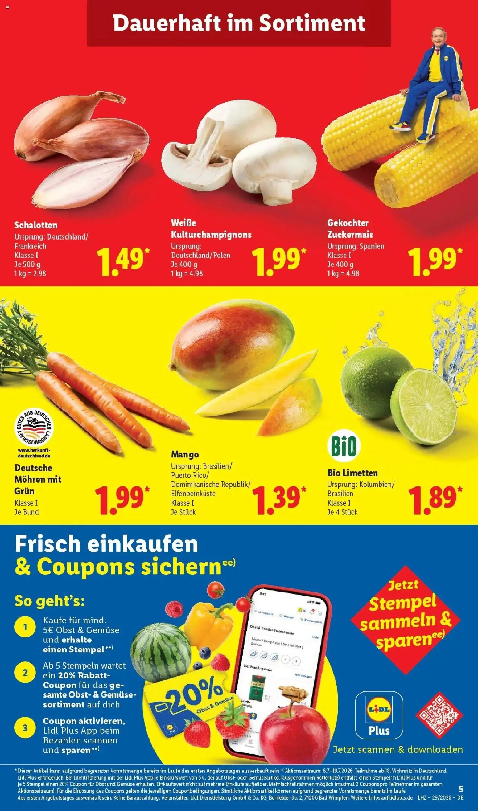 Lidl Prospekt Künzell – gültig ab 13.07.2026 | Seite: 3 | Produkte: Limetten, Bad, Gemüse, Obst