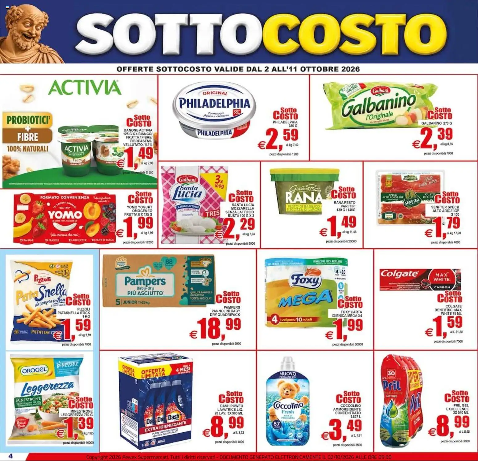 Volantino Pewex del 02/10/2026 | Pagina: 4 | Prodotti: Yogurt, Frutta, Limone, Pesto