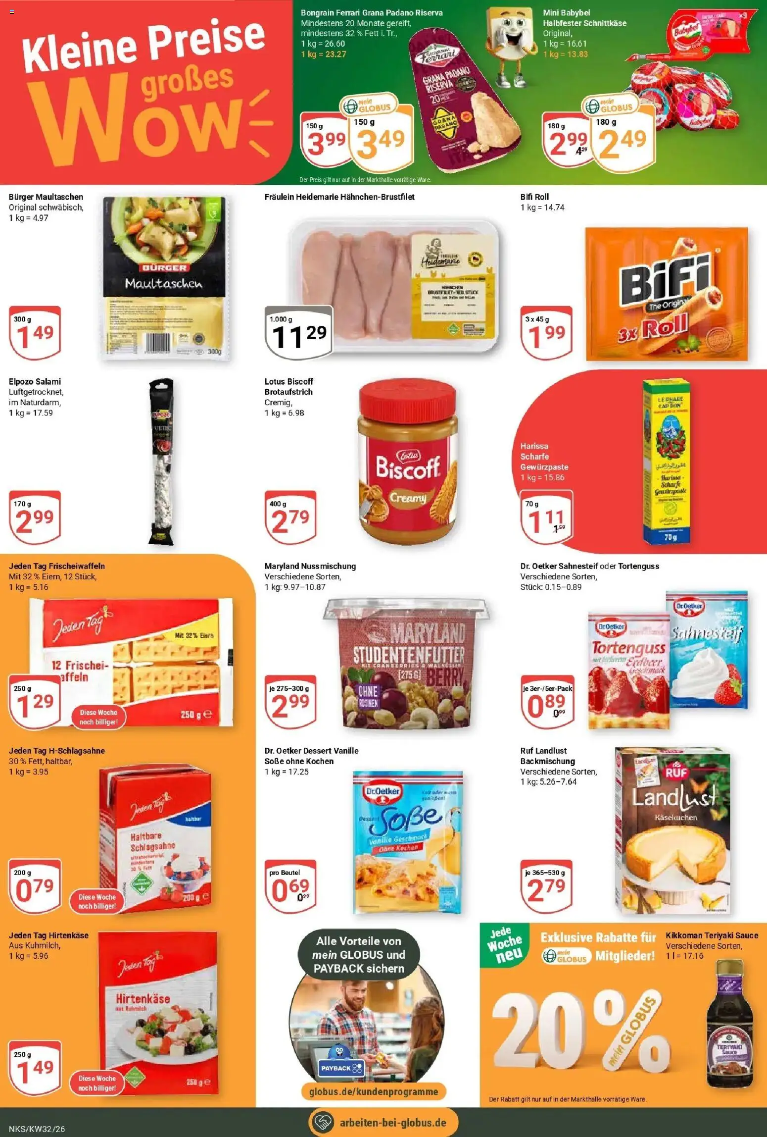 Globus Prospekt Neunkirchen (ab 03.08.2026) » Angebote online | Seite: 7 | Produkte: Grana Padano, Burger, Vanille, Salami