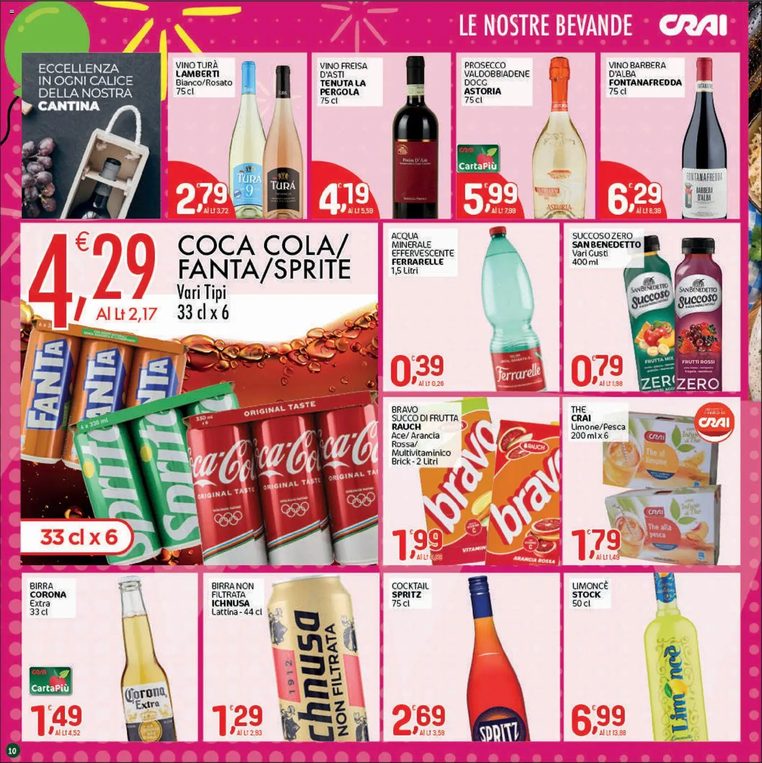 Volantino CRAI del 01/10/2026 | Pagina: 10 | Prodotti: Multivitaminico, Prosecco, Fanta, Arancia