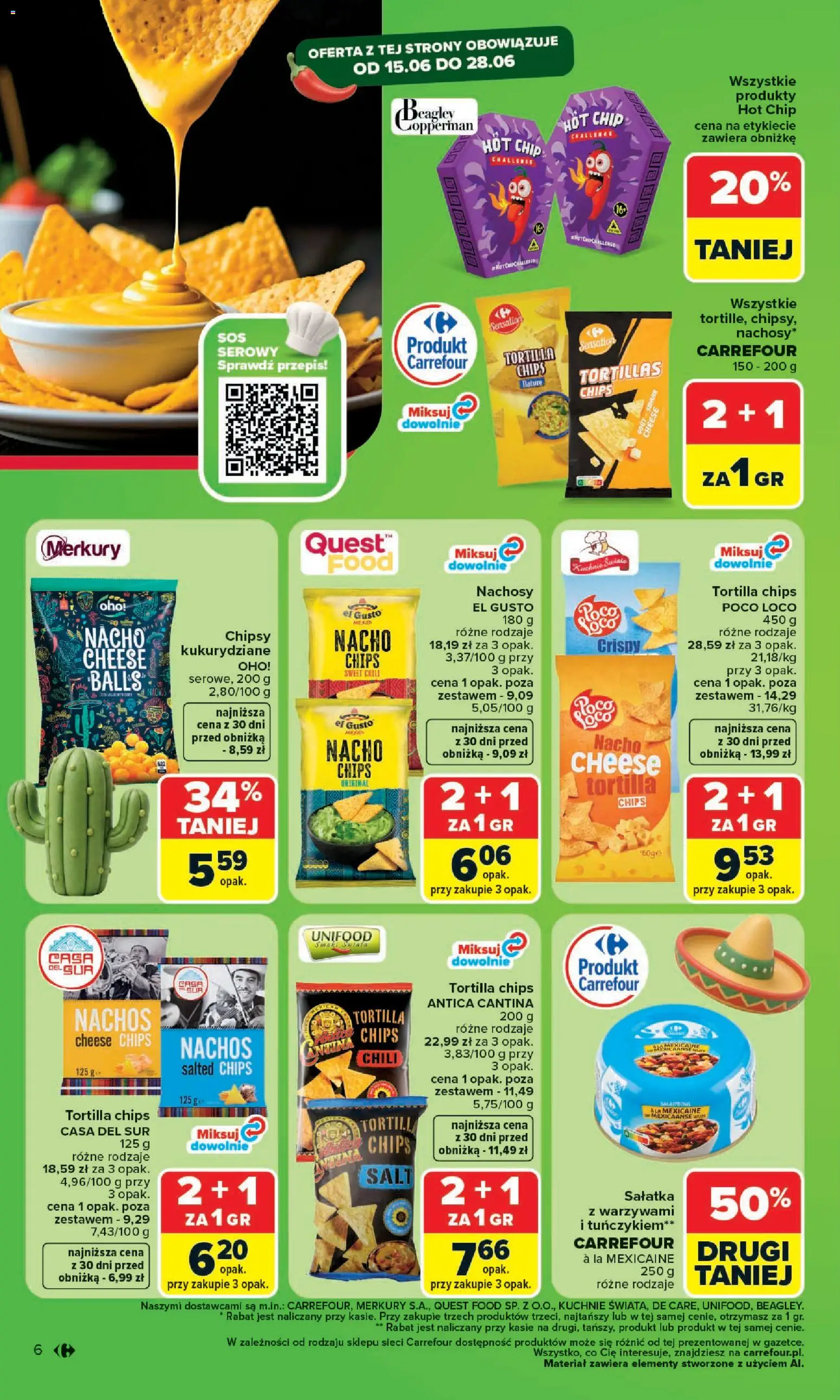 Carrefour gazetka - Kuchnia meksykańska od 15.06.2026 | Strona: 6 | Produkty: Chili, Chipsy, Nachos, Sałatka