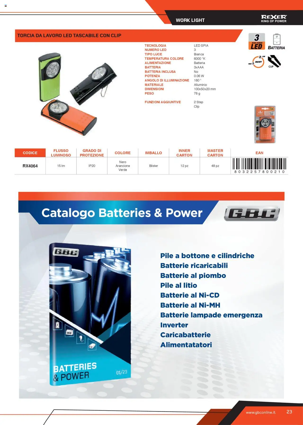 Volantino GBC del 31.05.2025 | Pagina: 23 | Prodotti: Pile, Batteria, Batterie, Caricabatterie
