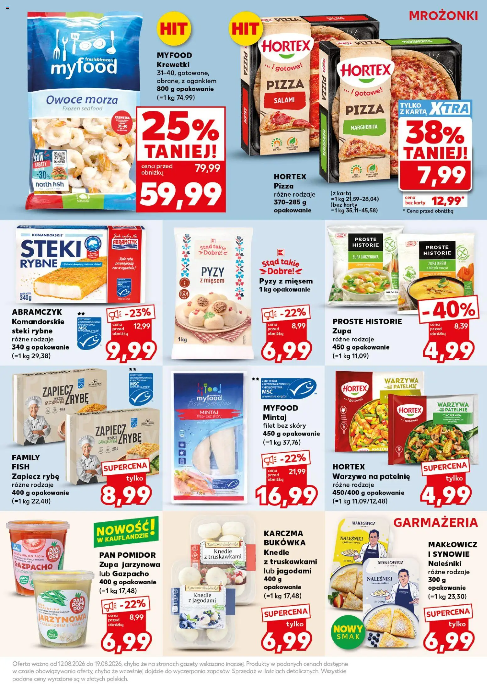 Kaufland Polsko leták - Mocny start od 17.08.2026 | Strana: 25 | Produkty: Pizza, Krém, Filet, Karty
