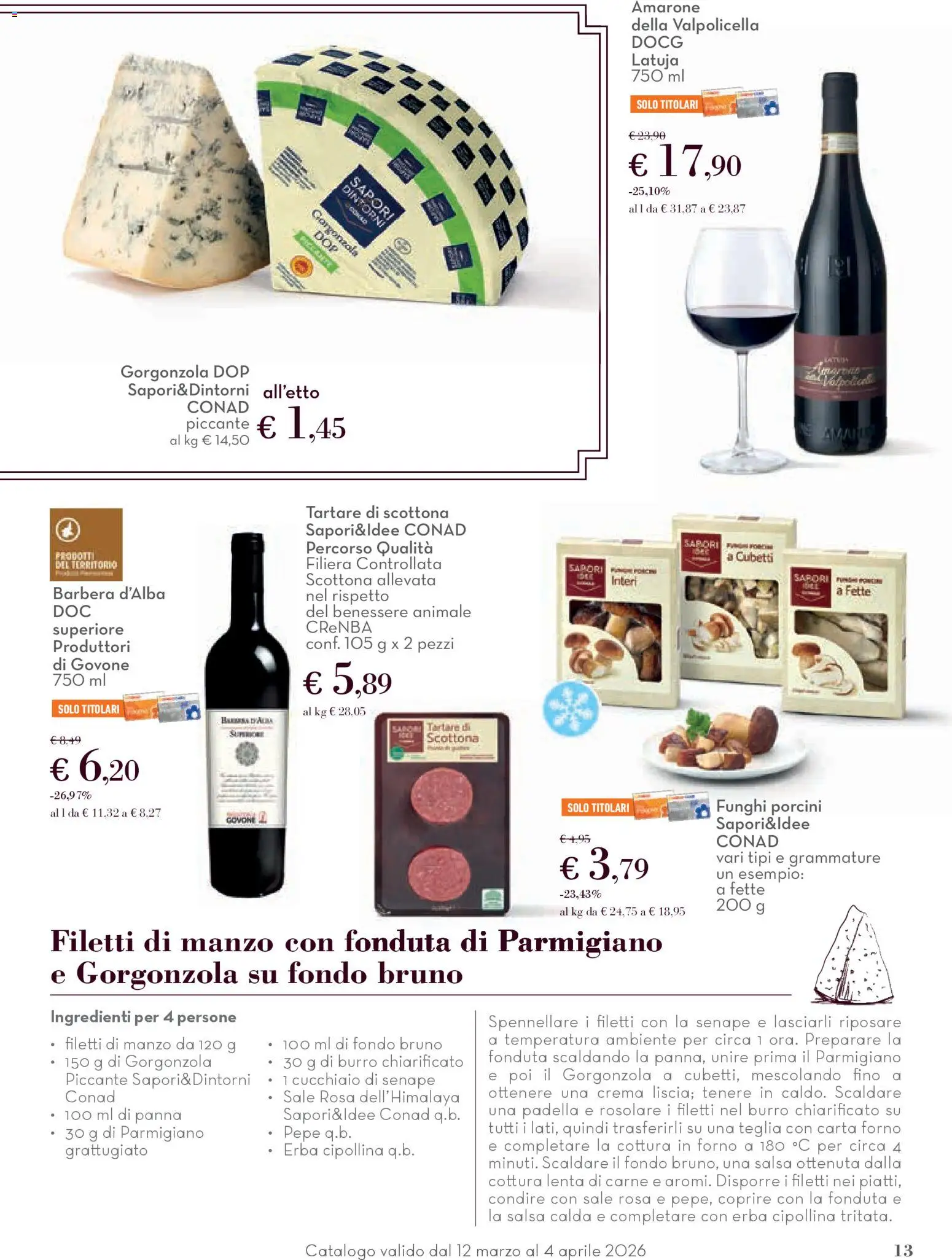 Volantino Conad del 12.03.2026 | Pagina: 13 | Prodotti: Manzo, Salsa, Padella, Senape