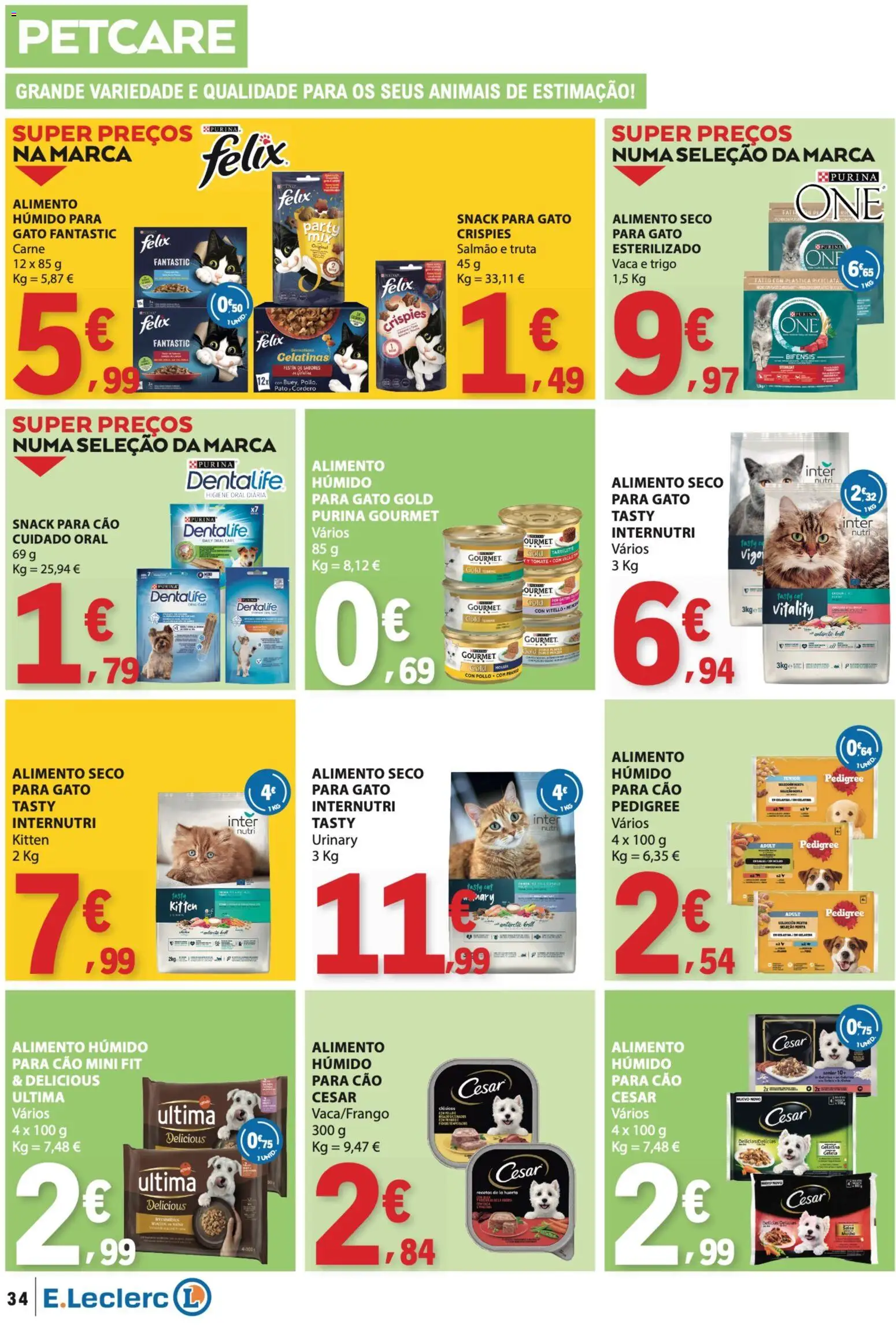 E.Leclerc folheto │ válido de 09/07/2026 | Página: 34 | Produtos: Salmão, Carne, Truta