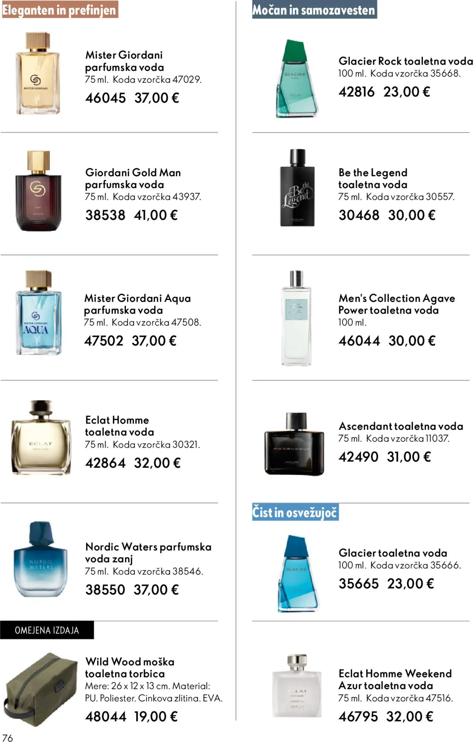 Novi Oriflame katalog ponudbe – veljaven od 01.04.2026 | Stran: 76 | Izdelki: Voda, Torbica, Toaletna voda, Parfumska voda