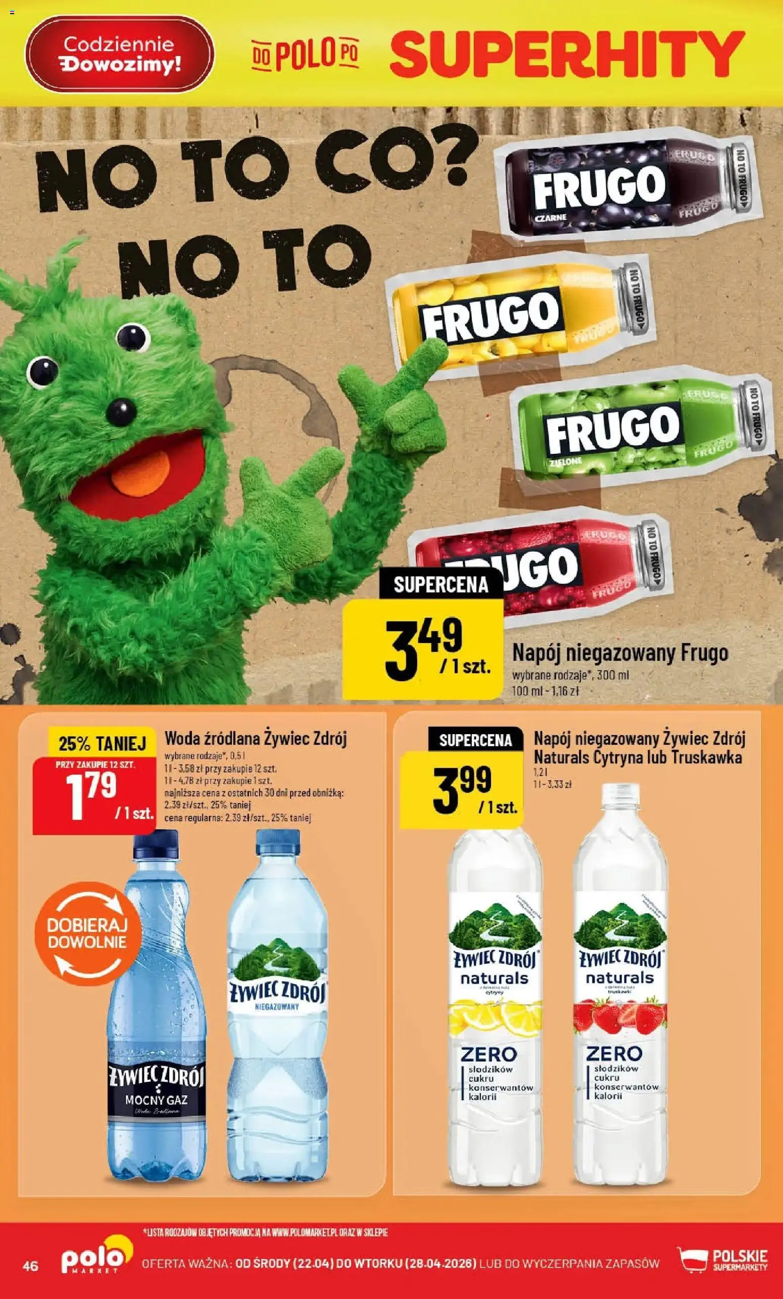 POLOmarket gazetka od 22.04.2026 | Strona: 46 | Produkty: Cytryna, Woda źródlana, Woda