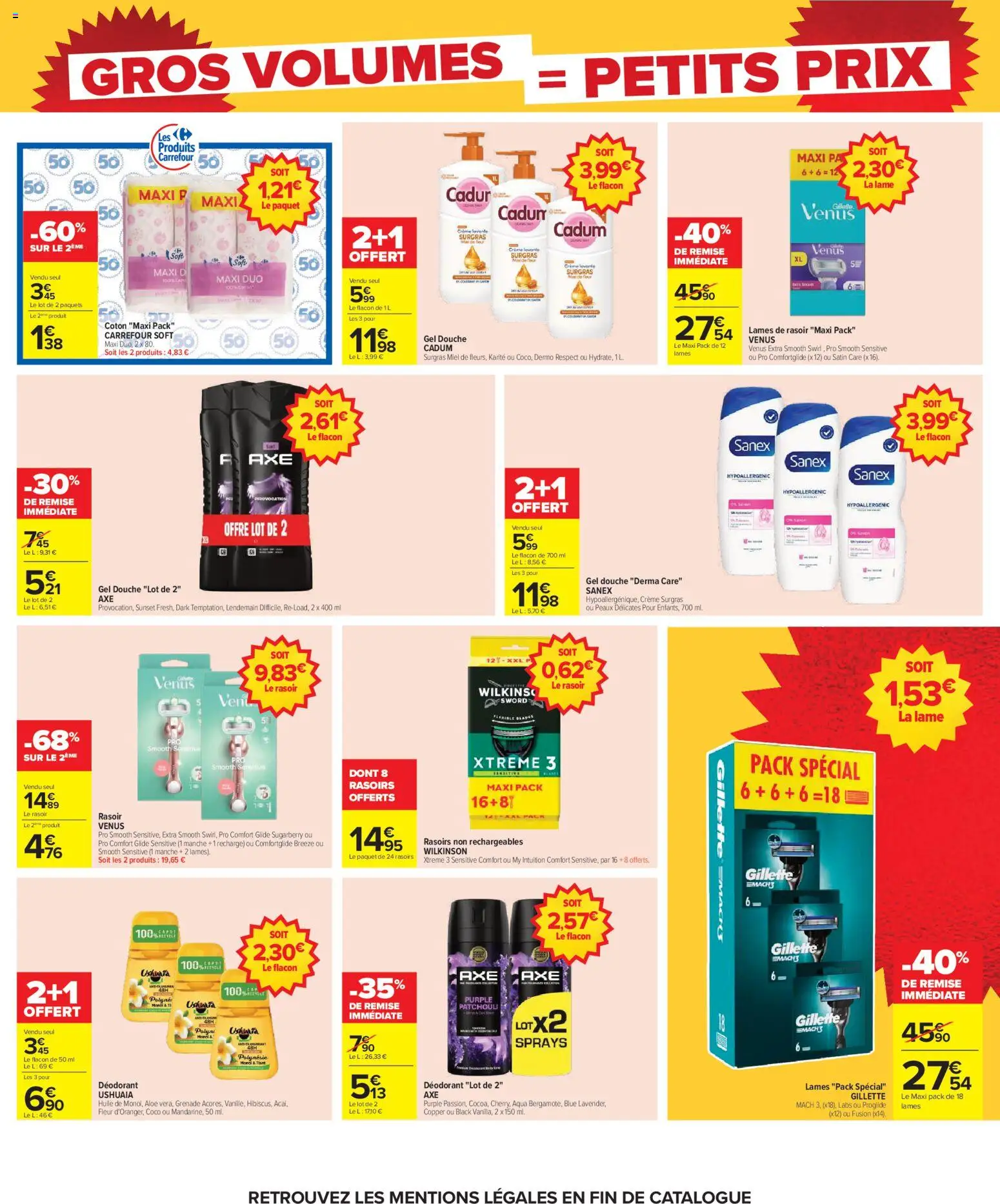 {H1} | Page: 25 | Produits: Coton, Gel douche, Huile, Crème