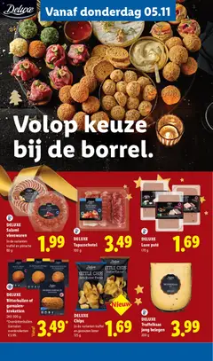 DELUXE Bitterballen of garnalen-kroketten, 240-300 g *Ovenbitterballen. Garnalen ovenkroketten €3.99. - Voorbeeld van een folder van Lidl, geldig van 02-11-2026 | Pagina: 34