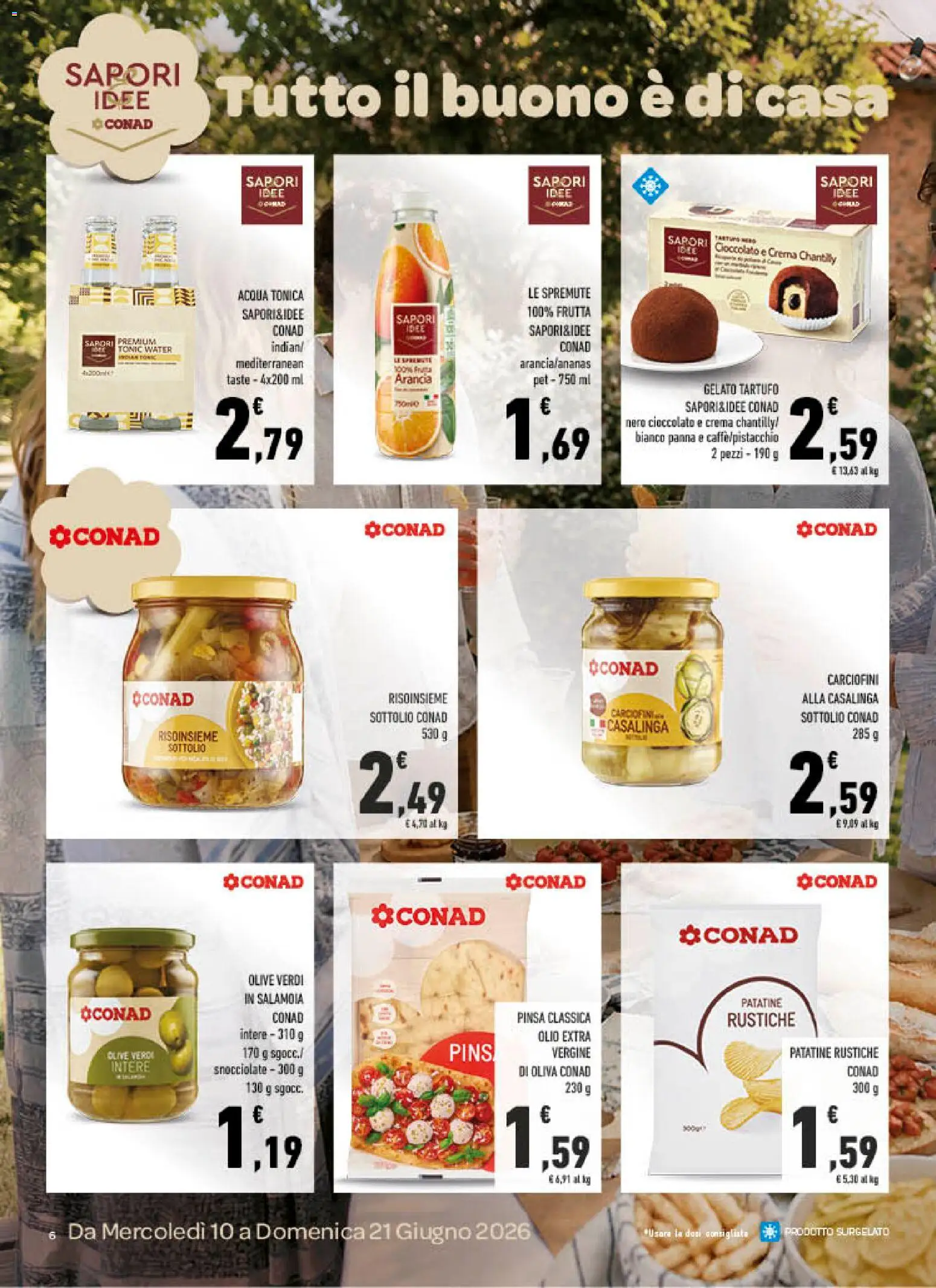 Volantino Conad del 10.06.2026 | Pagina: 6 | Prodotti: Tartufo, Pizza, Panna, Olio