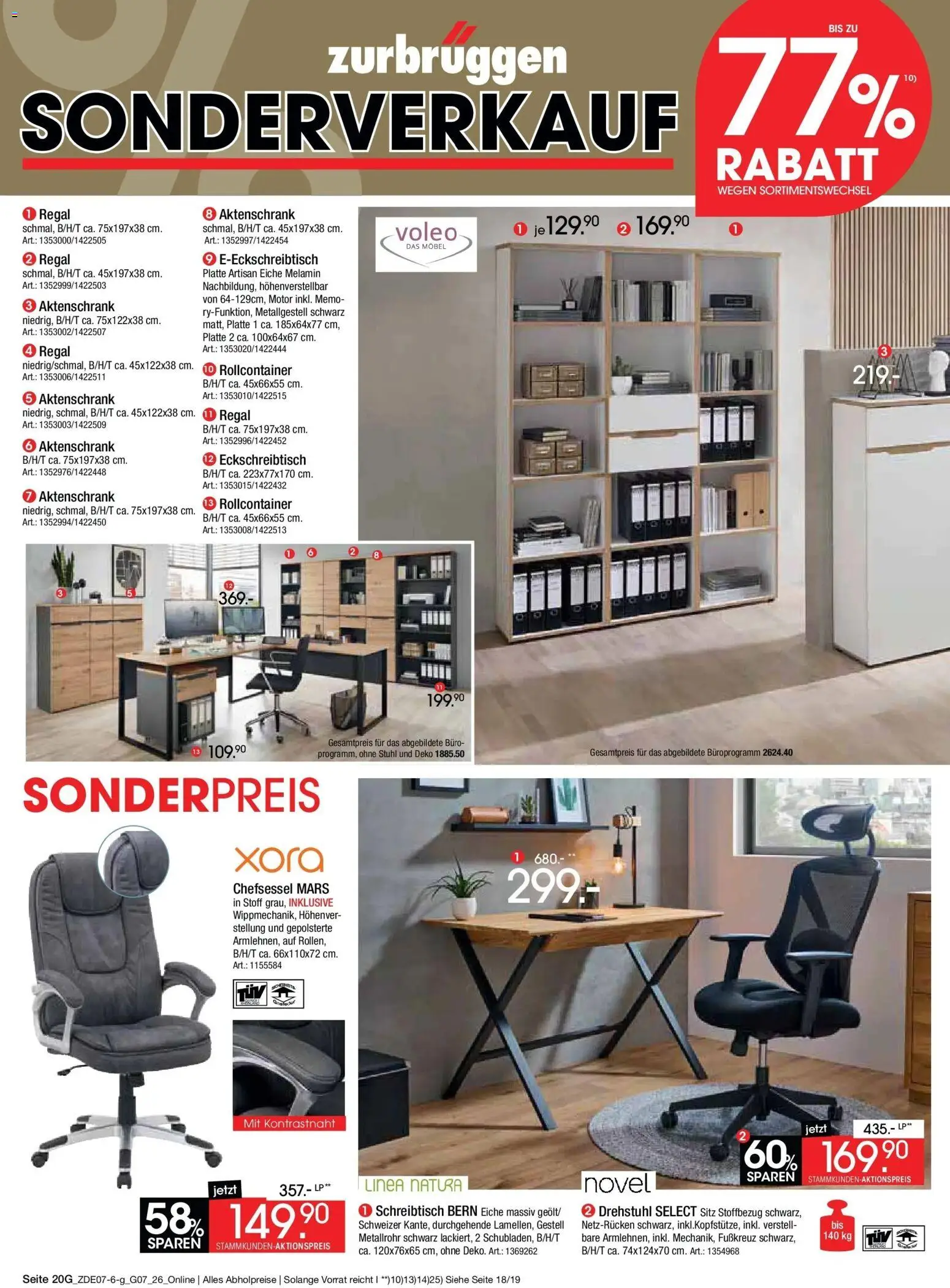 Zurbrüggen Sonderverkauf – gültig ab 09.07.2026 | Seite: 40 | Produkte: Regal, Stuhl, Chefsessel, Rollcontainer