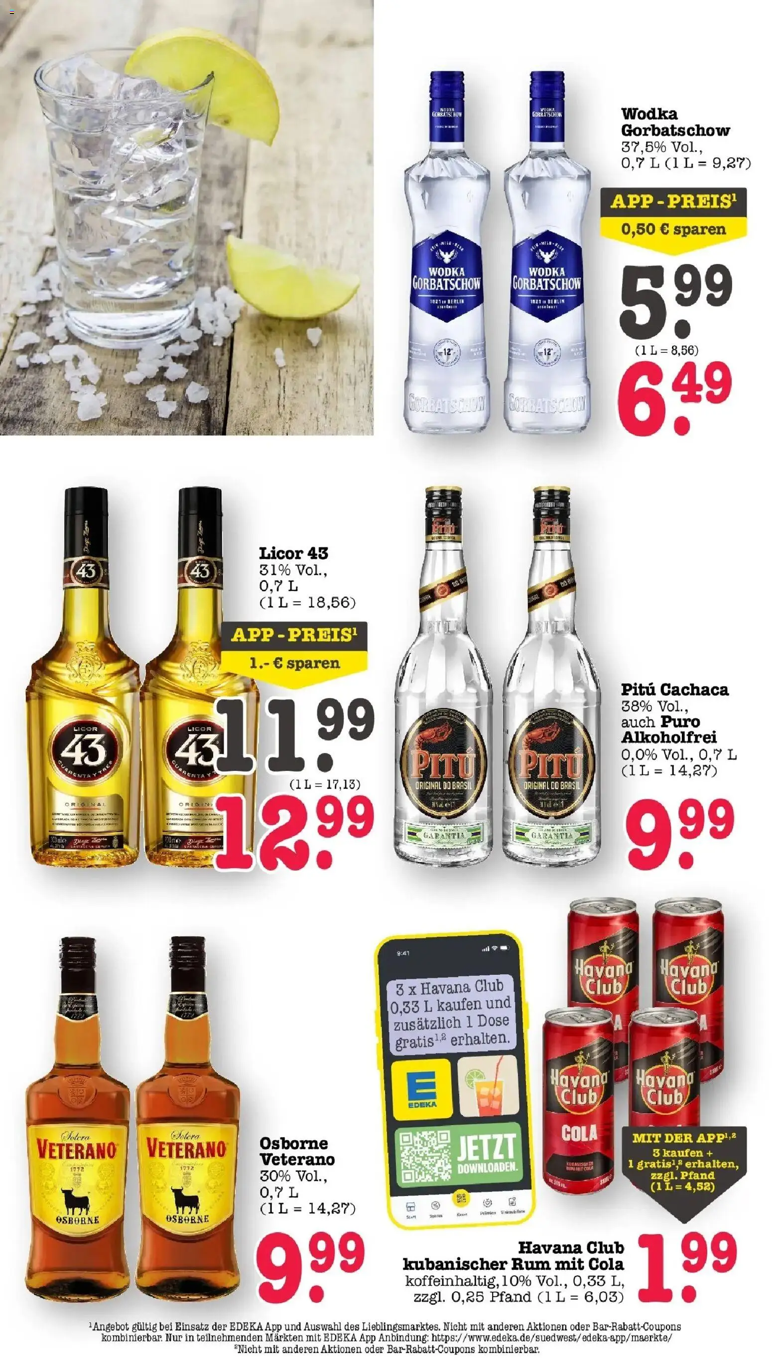 E center Prospekt Sinzheim – gültig ab 13.07.2026 | Seite: 53 | Produkte: Havana club, Osborne, Wodka gorbatschow, Wodka