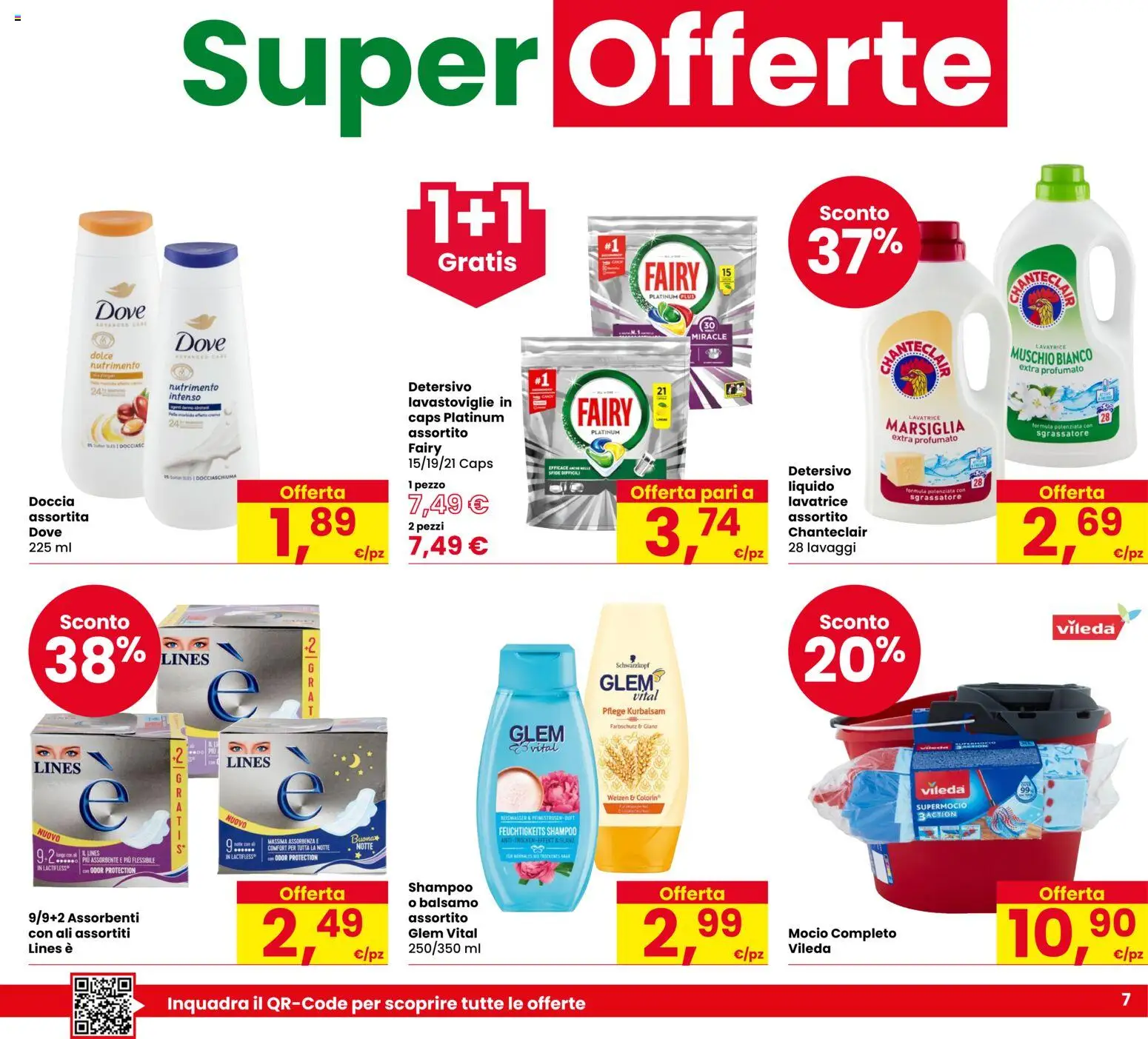 Volantino Eurospar del 20/08/2026 | Pagina: 7 | Prodotti: Shampoo, Mocio, Sgrassatore, Lavatrice