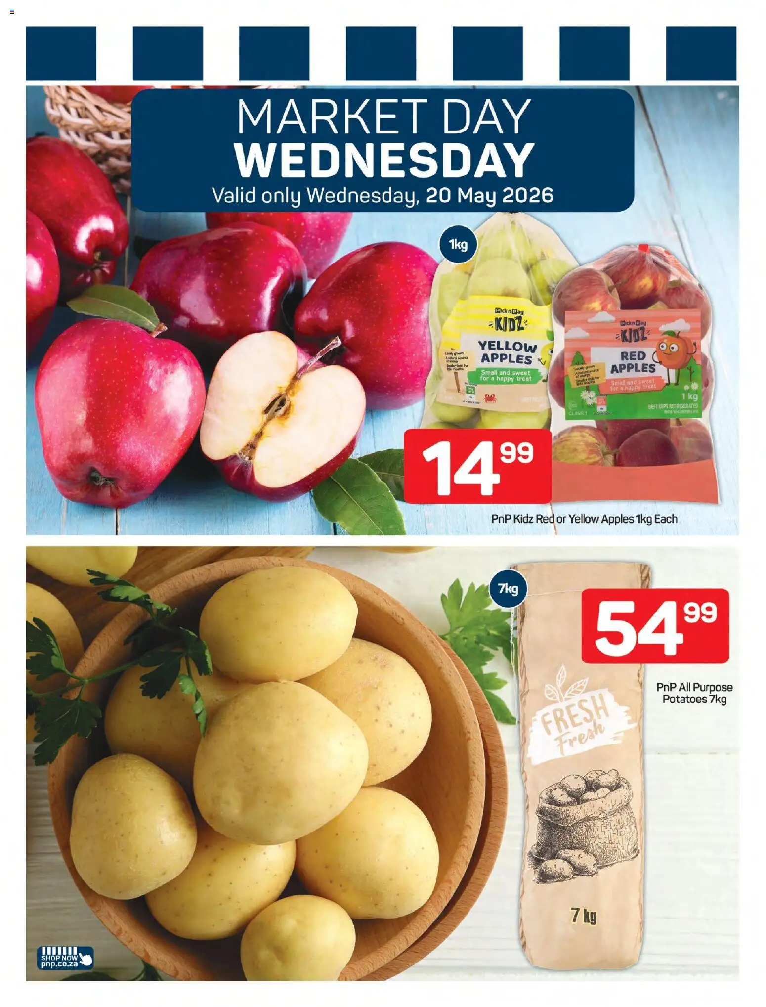 New Pick n Pay catalogue – valid from 18.05.2026 | Page: 8 | Products: Apples, Potatoes, Fruit