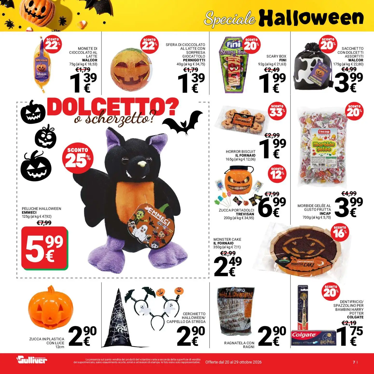 Volantino Gulliver del 20/10/2026 | Pagina: 7 | Prodotti: Cioccolato, Frutta, Zucca, Cappello