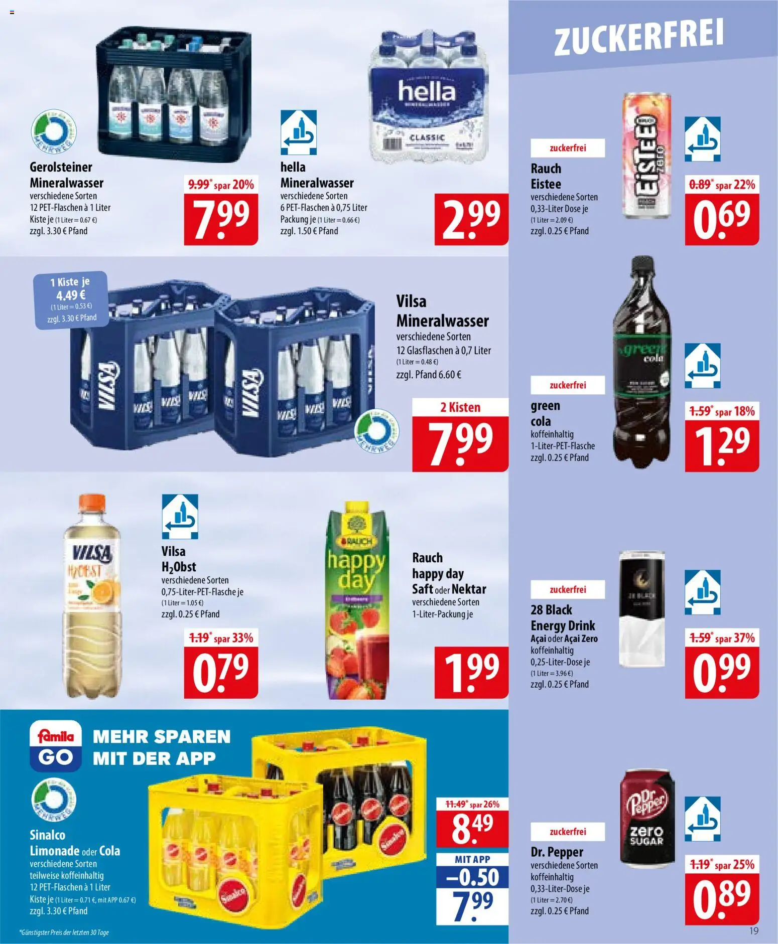 Famila Prospekt – gültig ab 01.06.2026 | Seite: 19 | Produkte: Sinalco, Energy, Hella, Saft