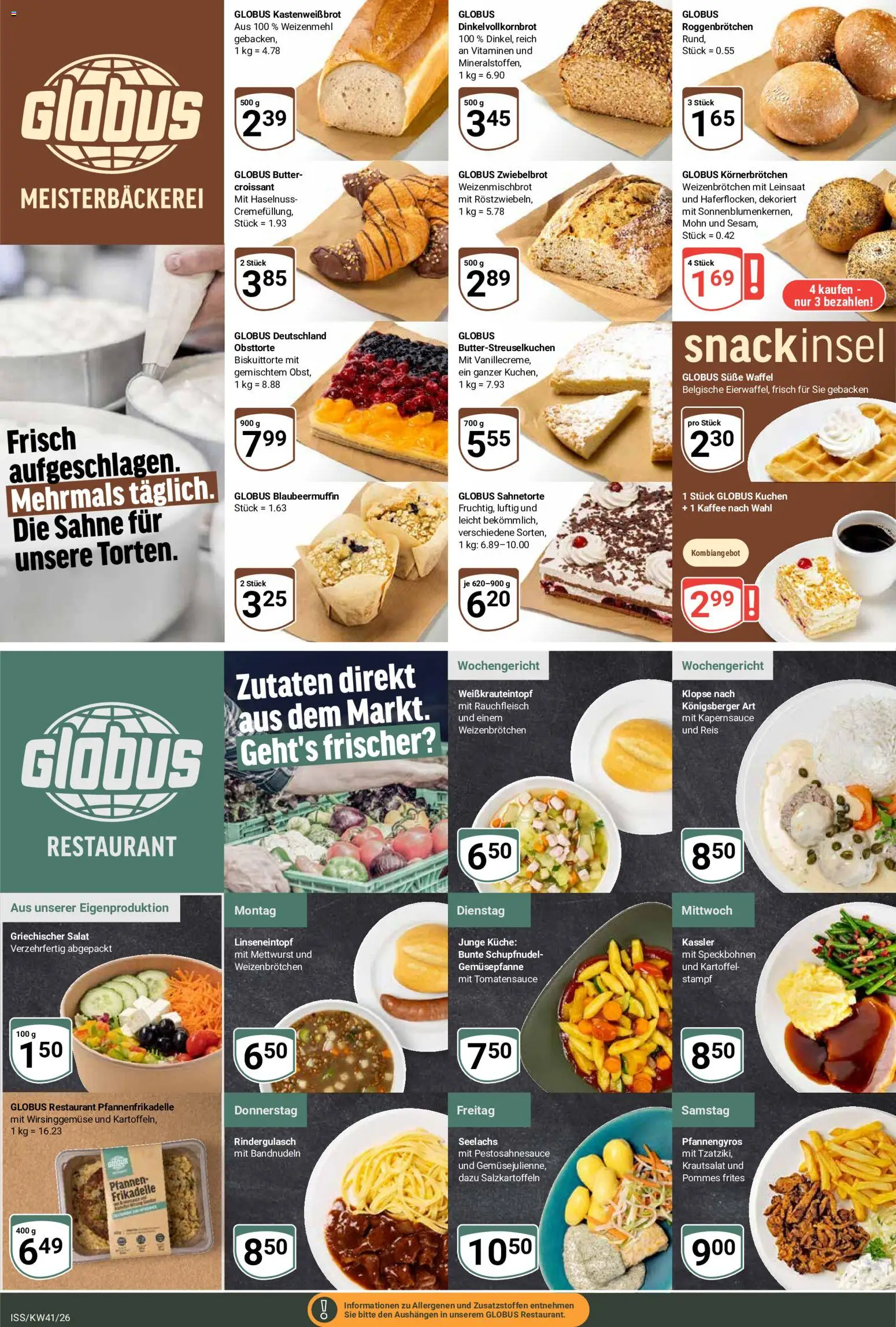 Globus Prospekt – gültig ab 05.10.2026 | Seite: 11 | Produkte: Kaffee, Pommes, Croissant, Reis