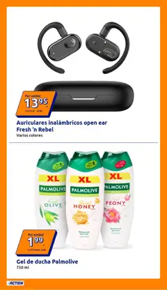 Vista previa Action folleto válido desde el 19/08/2026 | Página: 4 | Productos: Gel de ducha, Auriculares, Auriculares inalámbricos, Ducha