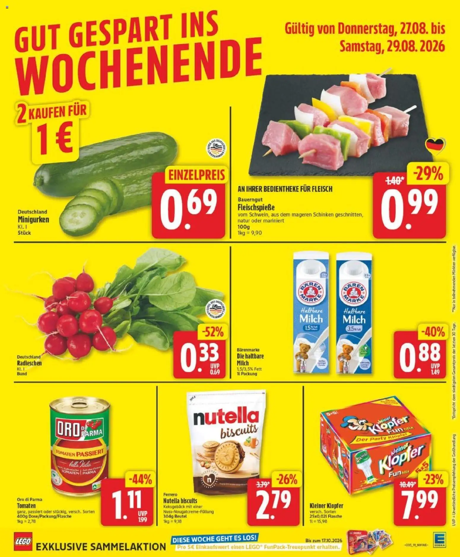 Edeka Prospekt Bremen – gültig ab 23.08.2026 | Seite: 21 | Produkte: Milch, Nutella, Bauerngut, Fleisch