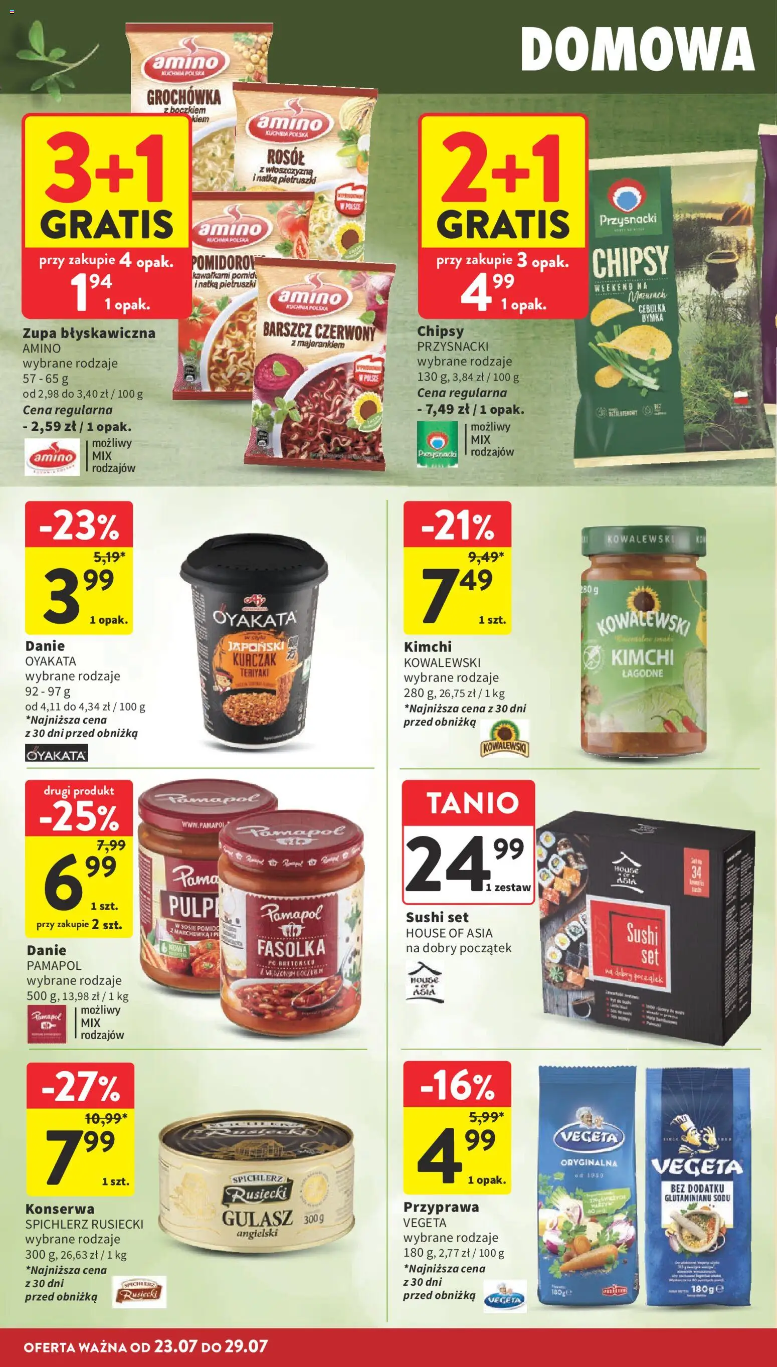 Intermarche gazetka od 23.07.2026 | Strona: 26 | Produkty: Barszcz, Chipsy, Sushi, Marchewka