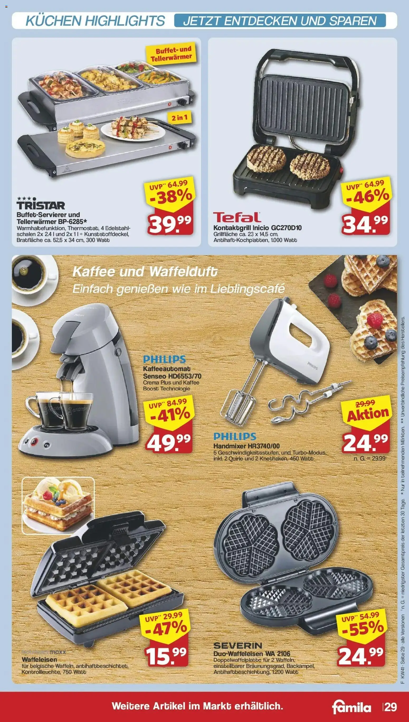 Famila Nordwest Aktueller Prospekt – gültig ab 05.10.2026 | Seite: 31 | Produkte: Philips, Kaffee, Handmixer, Waffeleisen
