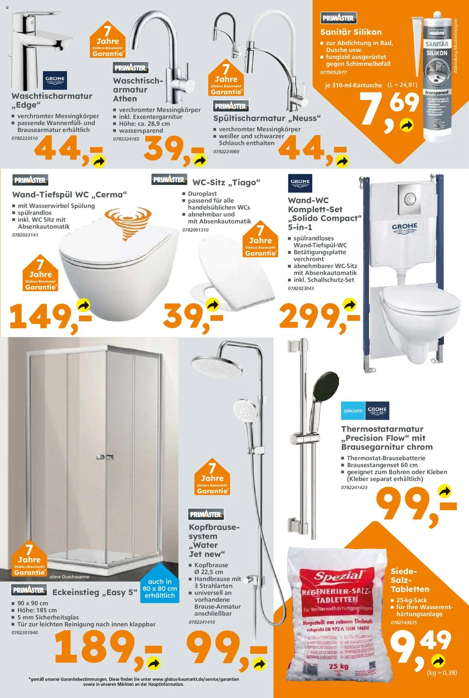 Globus Baumarkt Prospekt Neustadt an der Weinstraße – gültig ab 06.07.2026 | Seite: 9 | Produkte: Dusche, Tür, Waschtisch, Spülung