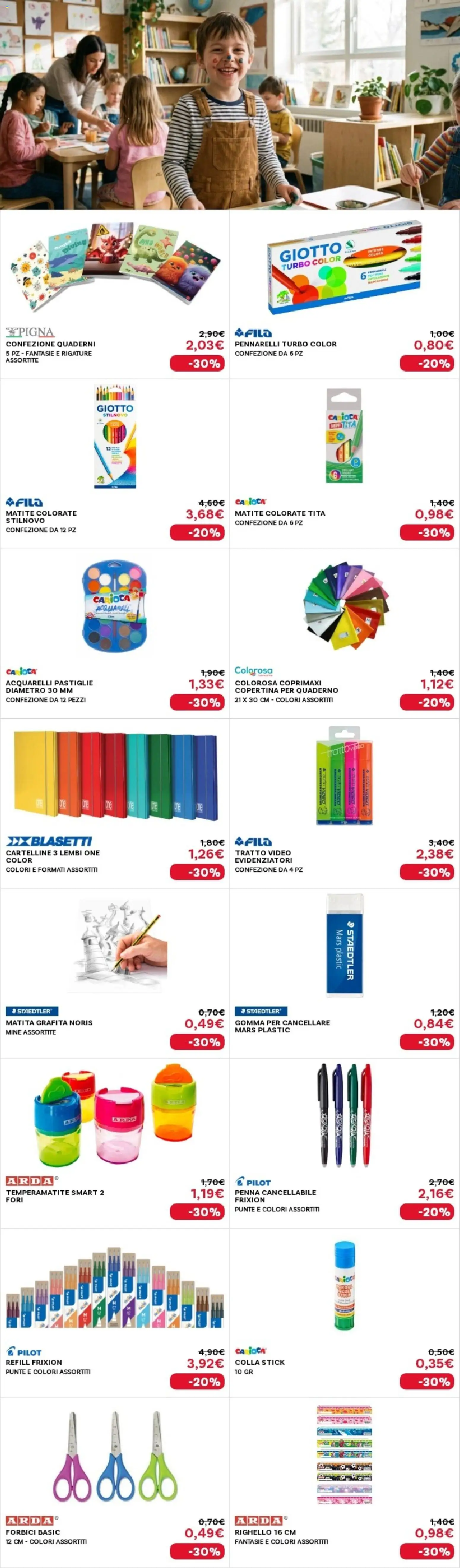 Volantino Max Factory del 30/07/2026 | Pagina: 3 | Prodotti: Temperamatite, Video, Colla, Quaderno