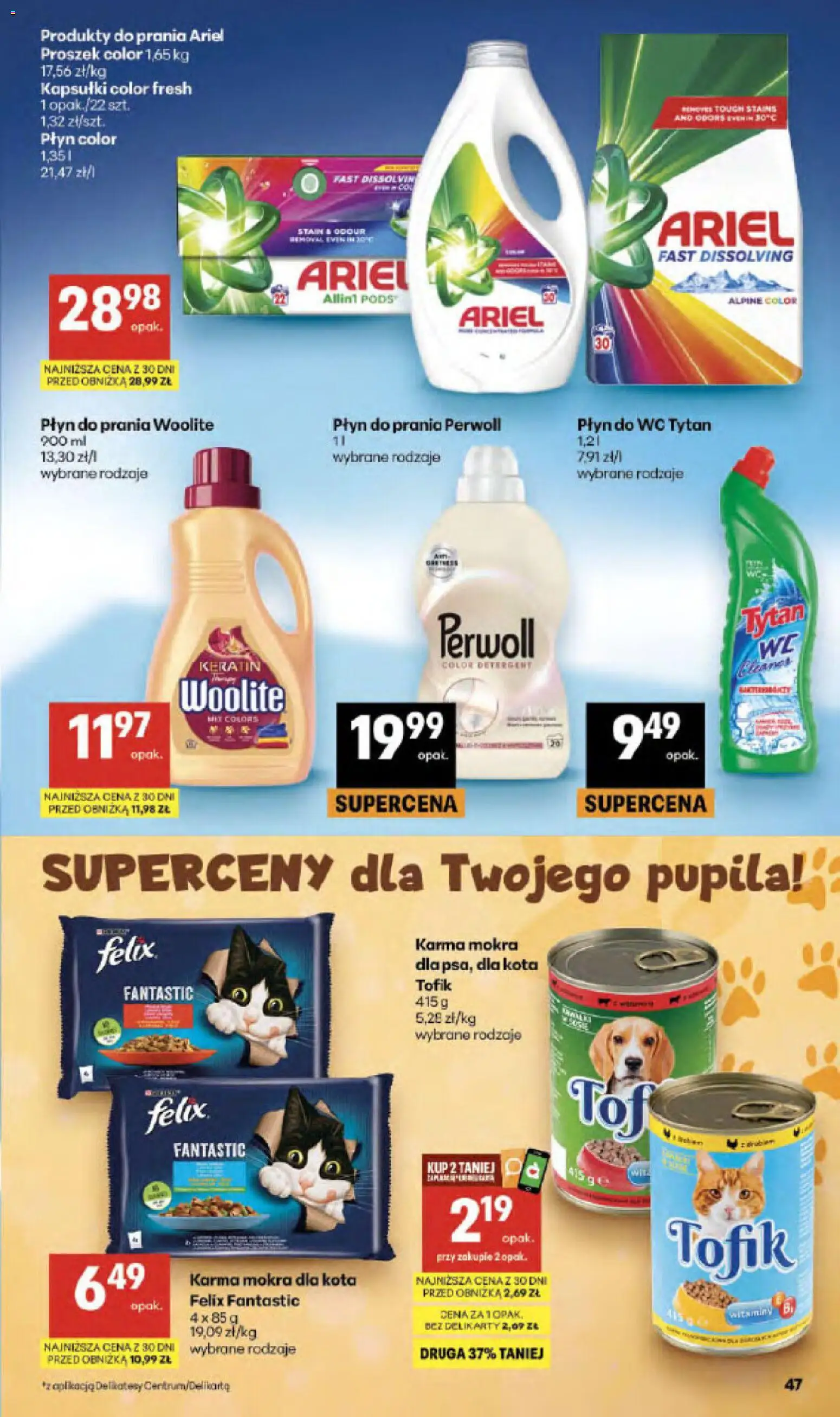 Delikatesy Centrum gazetka - Sklepy Własne od 24.09.2026 | Strona: 47 | Produkty: Płyn do prania Perwoll, Perwoll, Delikatesy, Karma