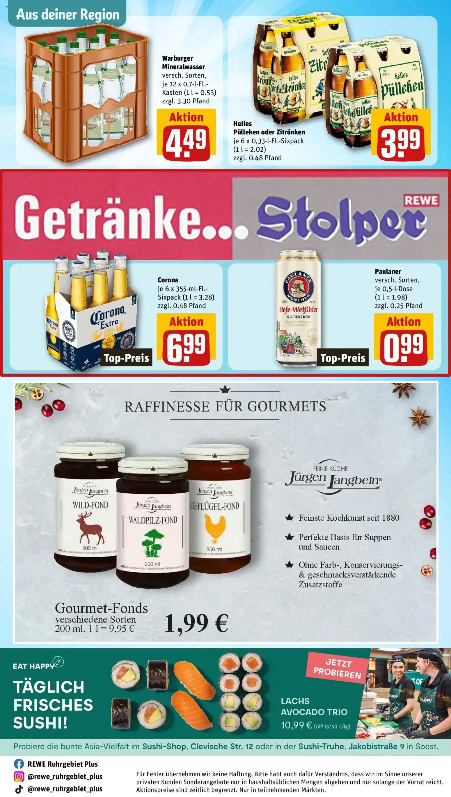 REWE Prospekt ab 26.10.2026 zum Blättern » Angebote | Seite: 31 | Produkte: Helles pulleken, Mineralwasser, Avocado, Paulaner
