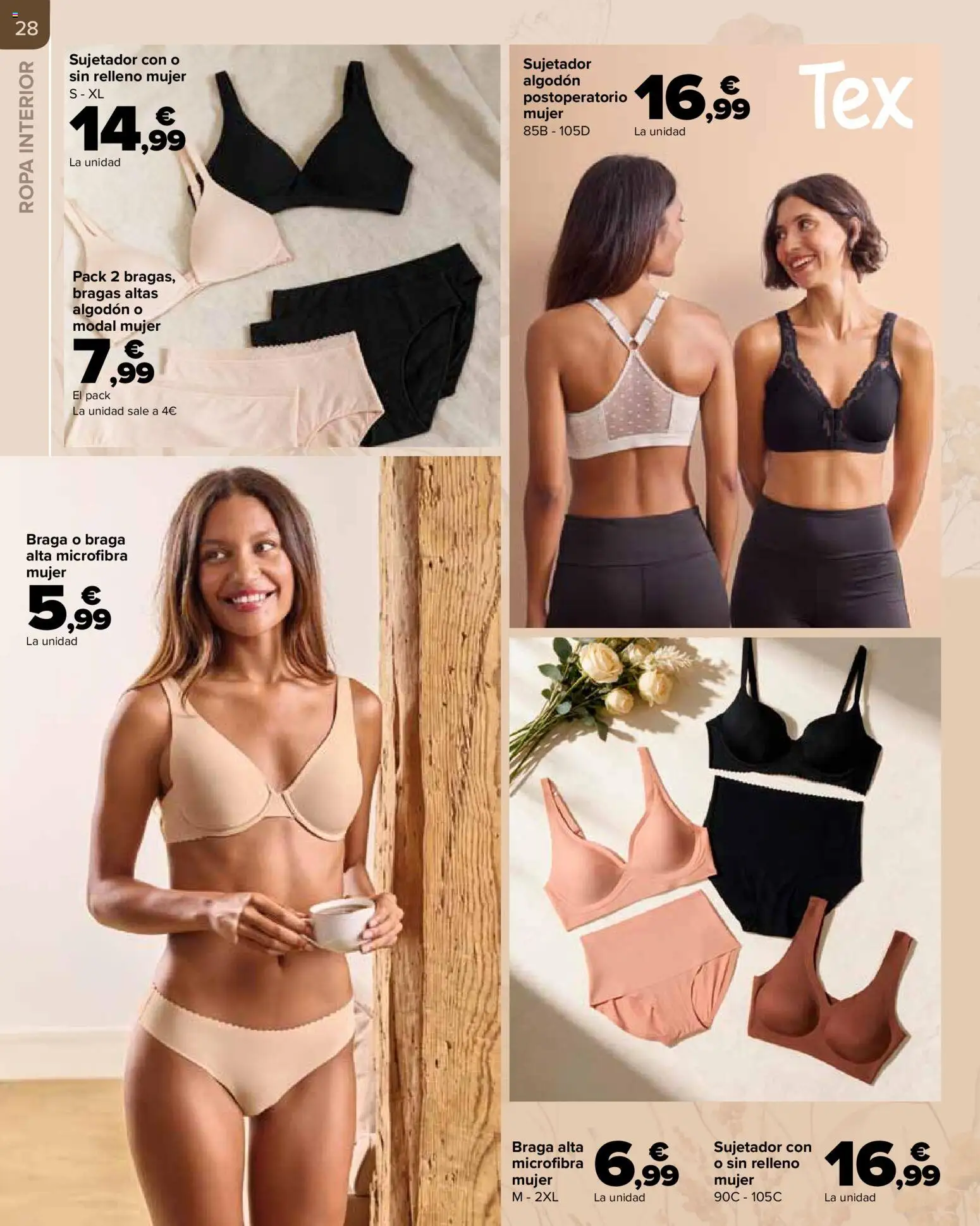 Carrefour Otoño │ válido desde el 20/10/2026 | Página: 28 | Productos: Ropa interior, Bragas, Algodón, Braga
