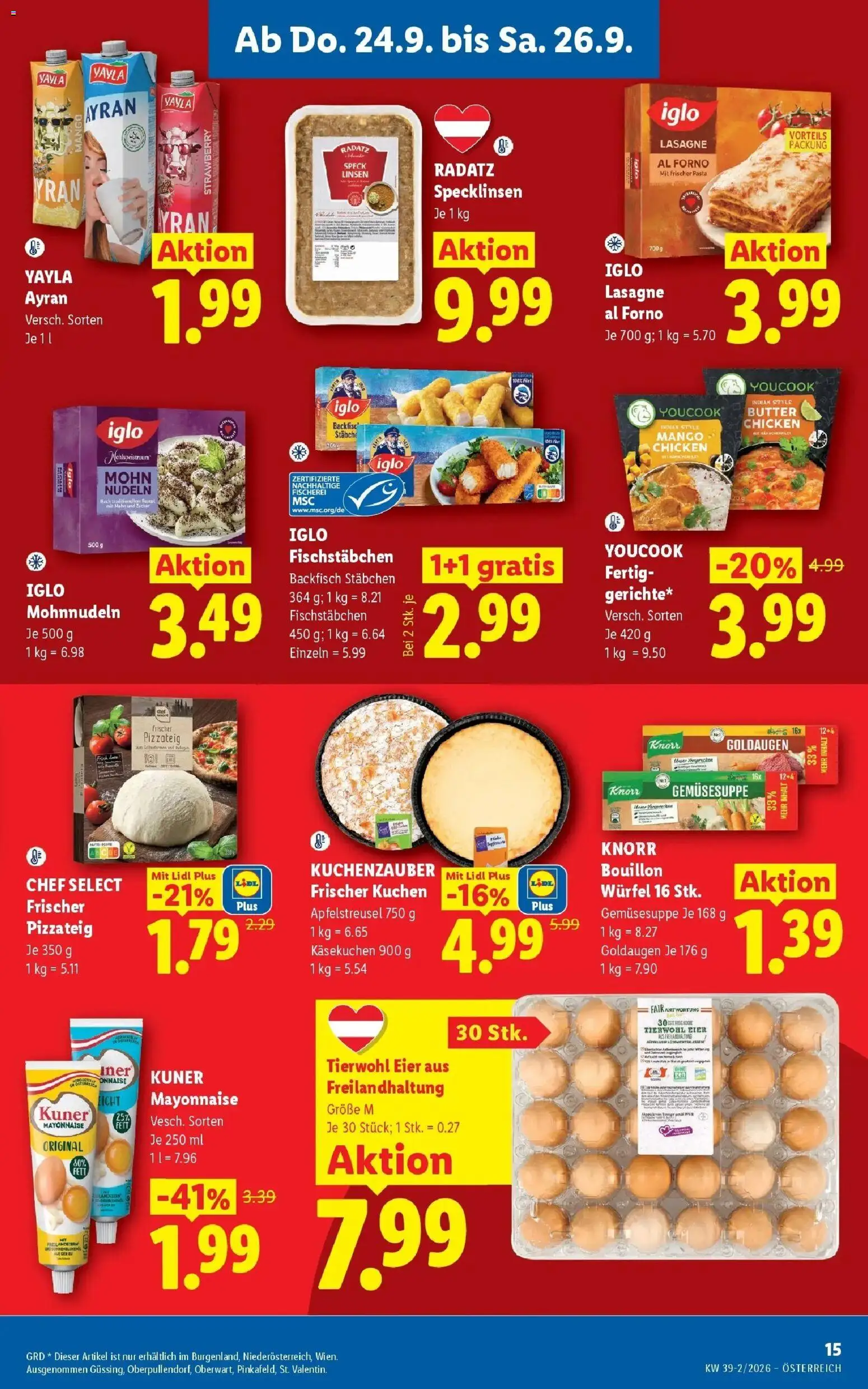 Lidl Flugblatt - Wien ab 24.09.2026 - Angebote ab donnerstag | Seite: 17 | Produkte: Mayonnaise, Mango, Eier, Pizza