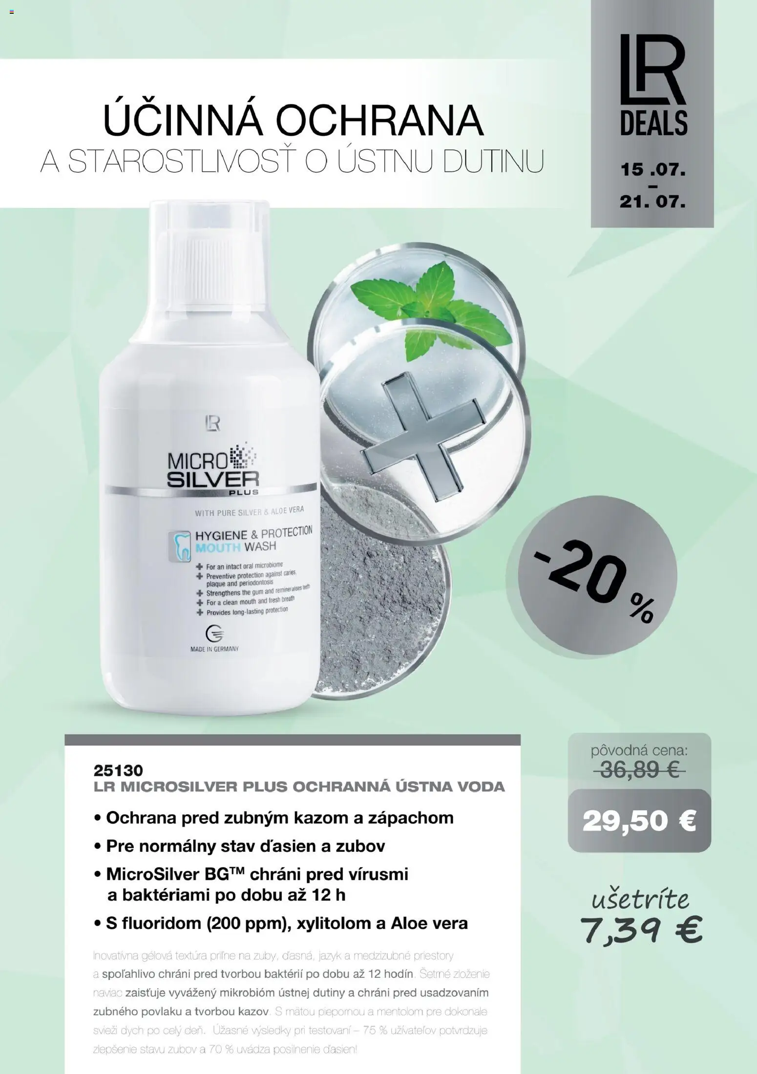 Nové LR akcie – leták je platný od 15.07.2026 | Strana: 3 | Produkty: Ústna voda, Voda