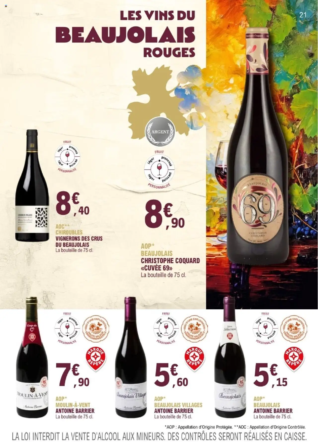 {H1} | Page: 21 | Produits: Beaujolais villages, Bouteille