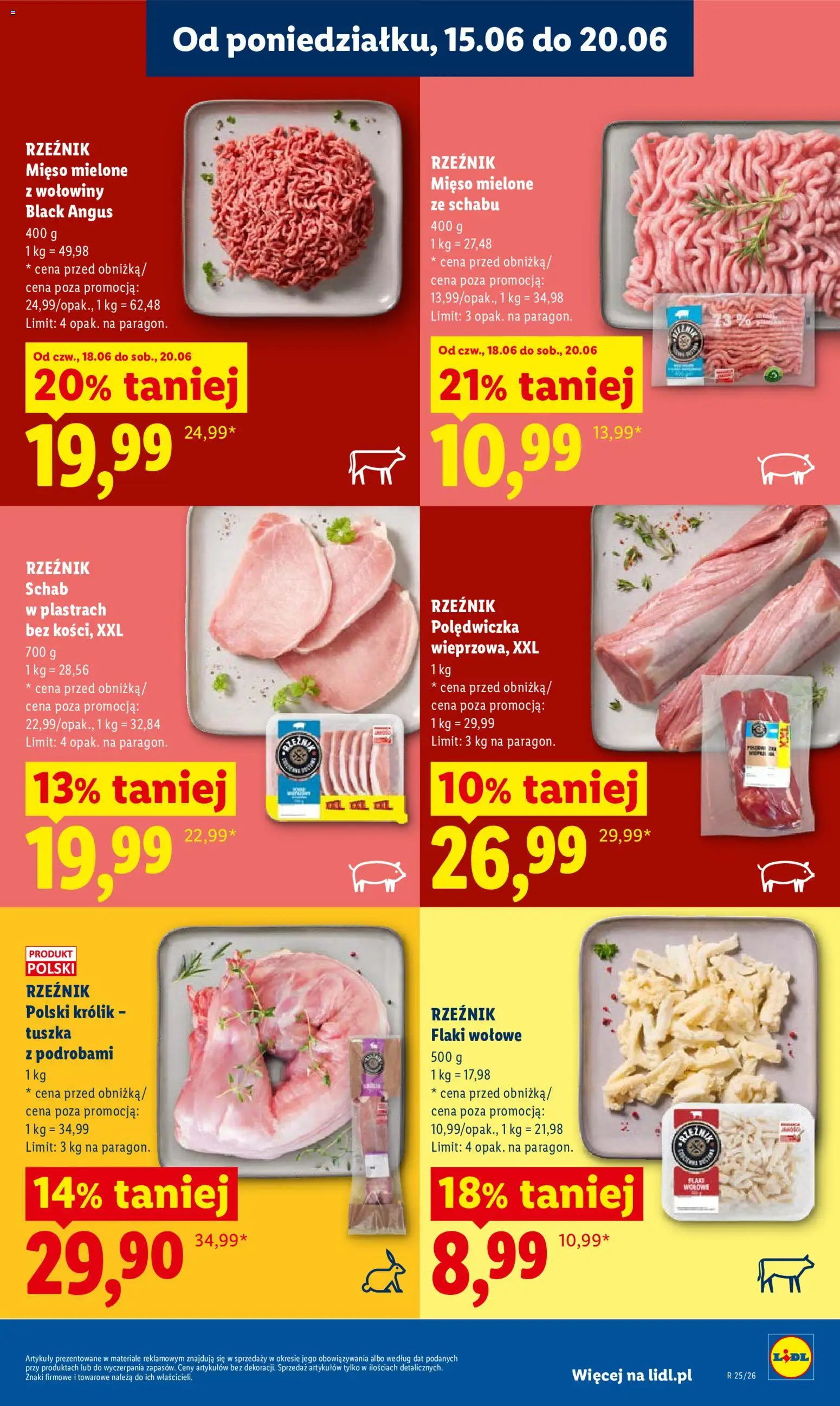 Lidl gazetka od 18.06.2026 | Strona: 49 | Produkty: Schab, Mięso, Flaki, Flaki wołowe