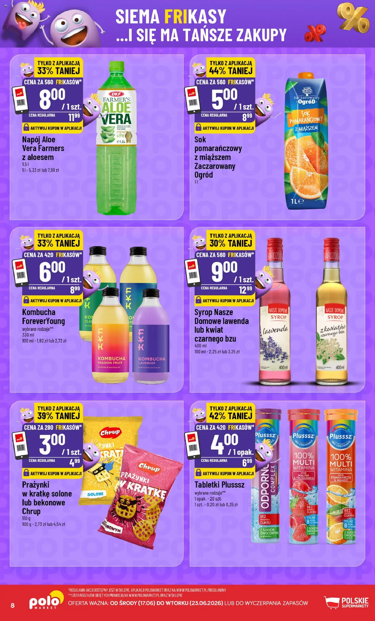 POLOmarket gazetka - Frikasowe Hity od 17.06.2026 | Strona: 8 | Produkty: Mango, Syrop, Malina, Kombucha