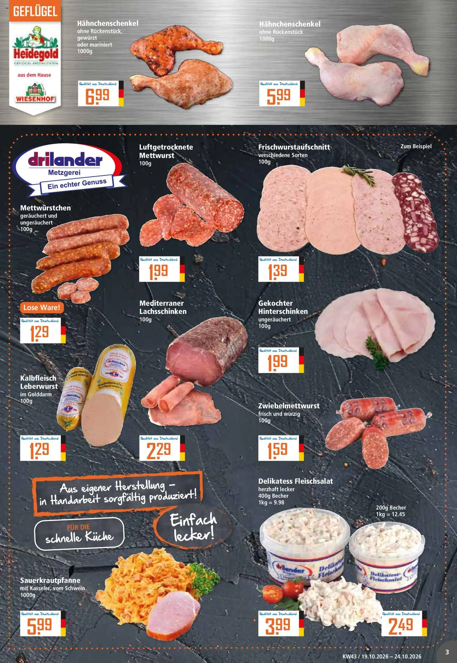Klaas & Kock Prospekt – gültig ab 19.10.2026 | Seite: 3 | Produkte: Hahnchenschenkel, Küche