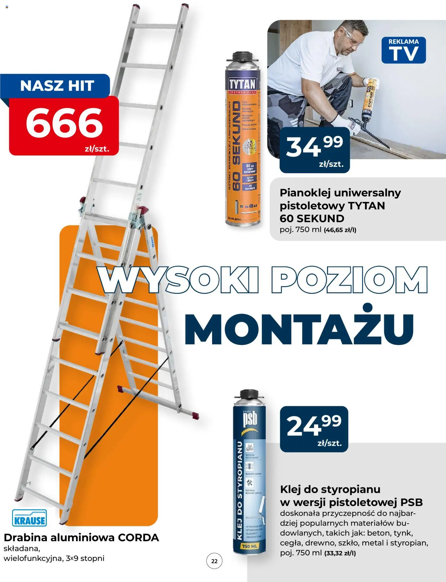 Mrówka gazetka od 10.09.2026 | Strona: 22 | Produkty: Drabina, Drabina aluminiowa