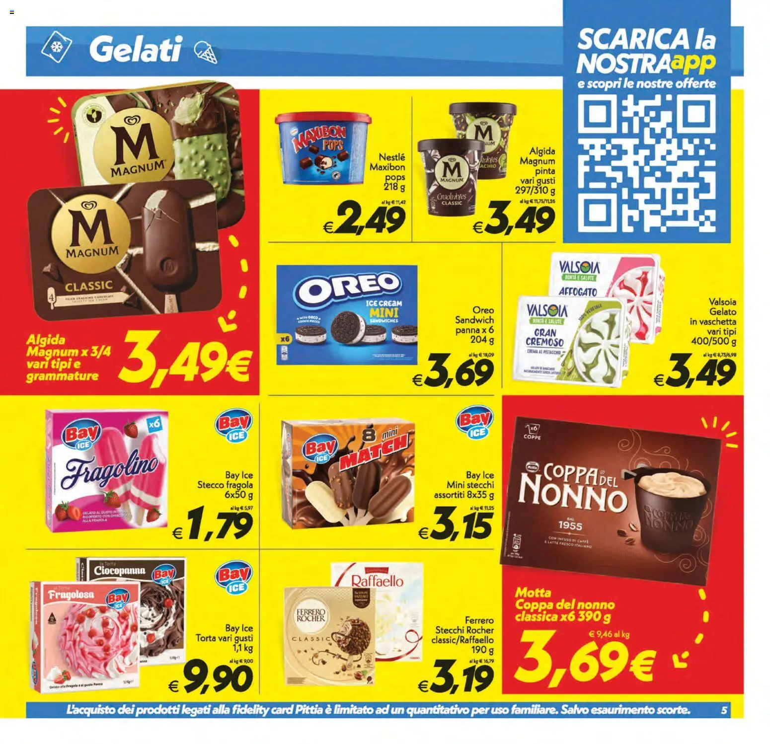 Volantino SuperConveniente del 21/08/2026 | Pagina: 5 | Prodotti: Caffè, Magnum, Gelato alla fragola, Raffaello