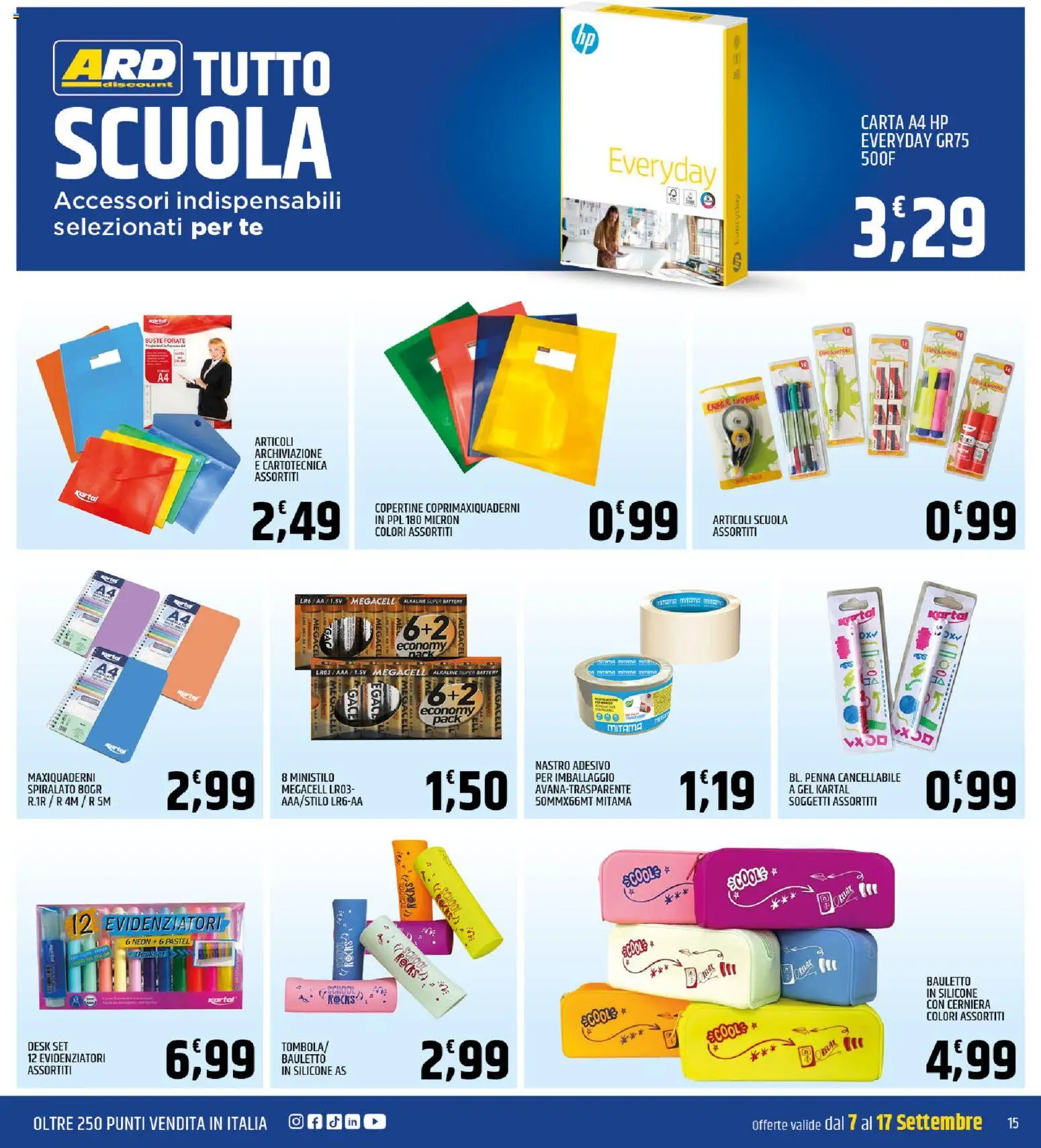 Volantino ARD Discount del 07/09/2026 | Pagina: 15 | Prodotti: Tè, Nastro adesivo, Silicone, Carta A4