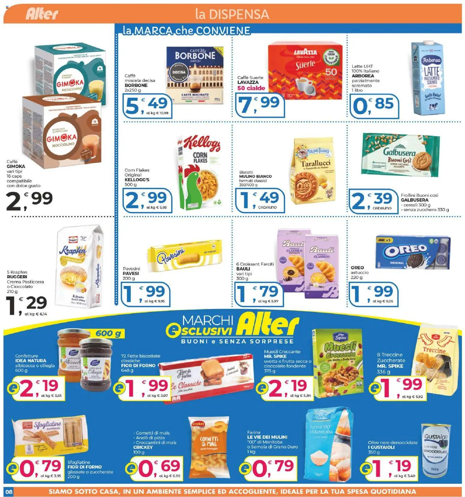 Volantino Alter Discount del 06/08/2026 | Pagina: 8 | Prodotti: Frutta, Mais, Cialde, Frollini