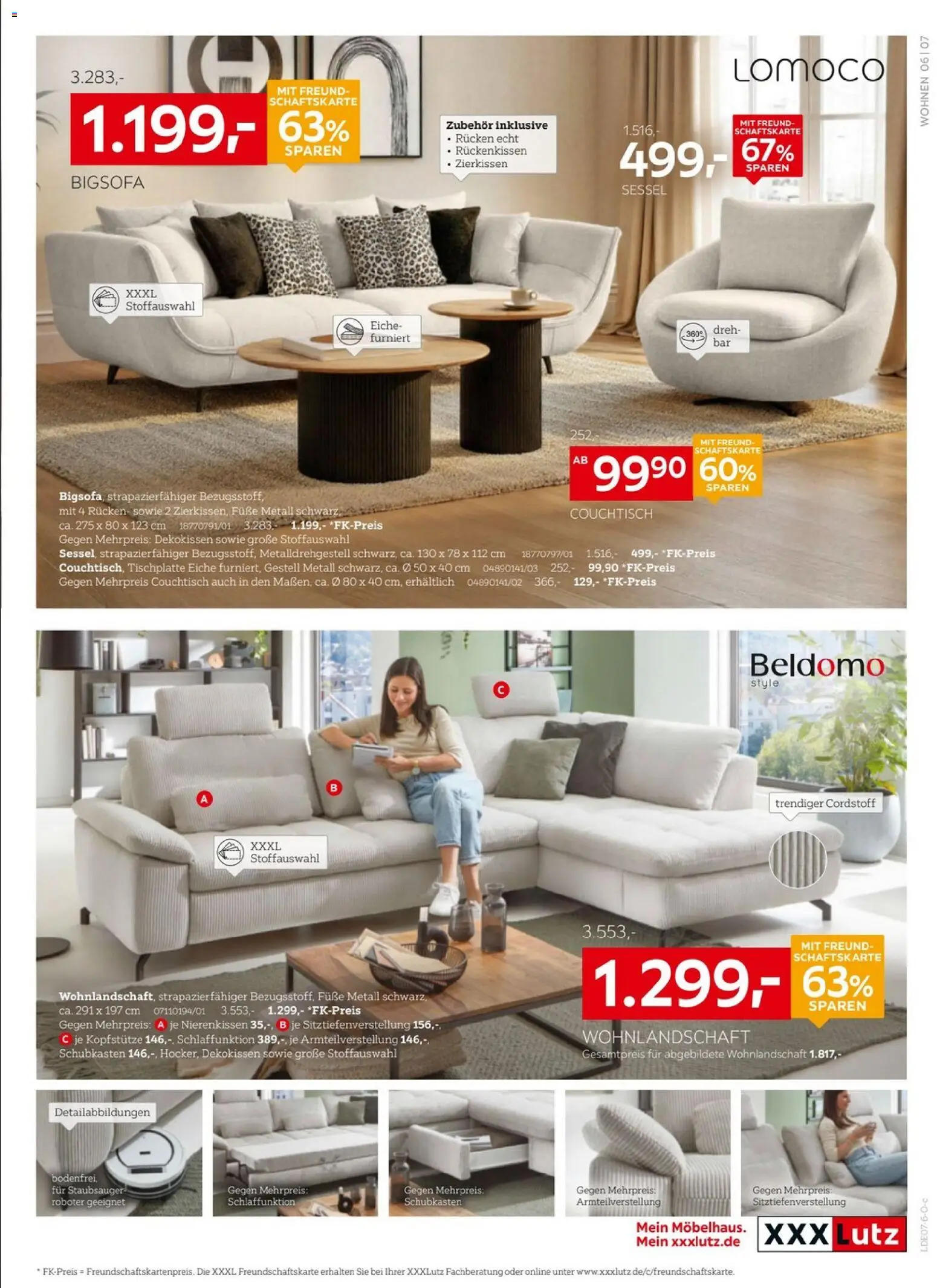 XXXLutz Jubiläum – gültig ab 11.07.2026 | Seite: 7 | Produkte: Wohnlandschaft, Bigsofa, Sessel, Couchtisch