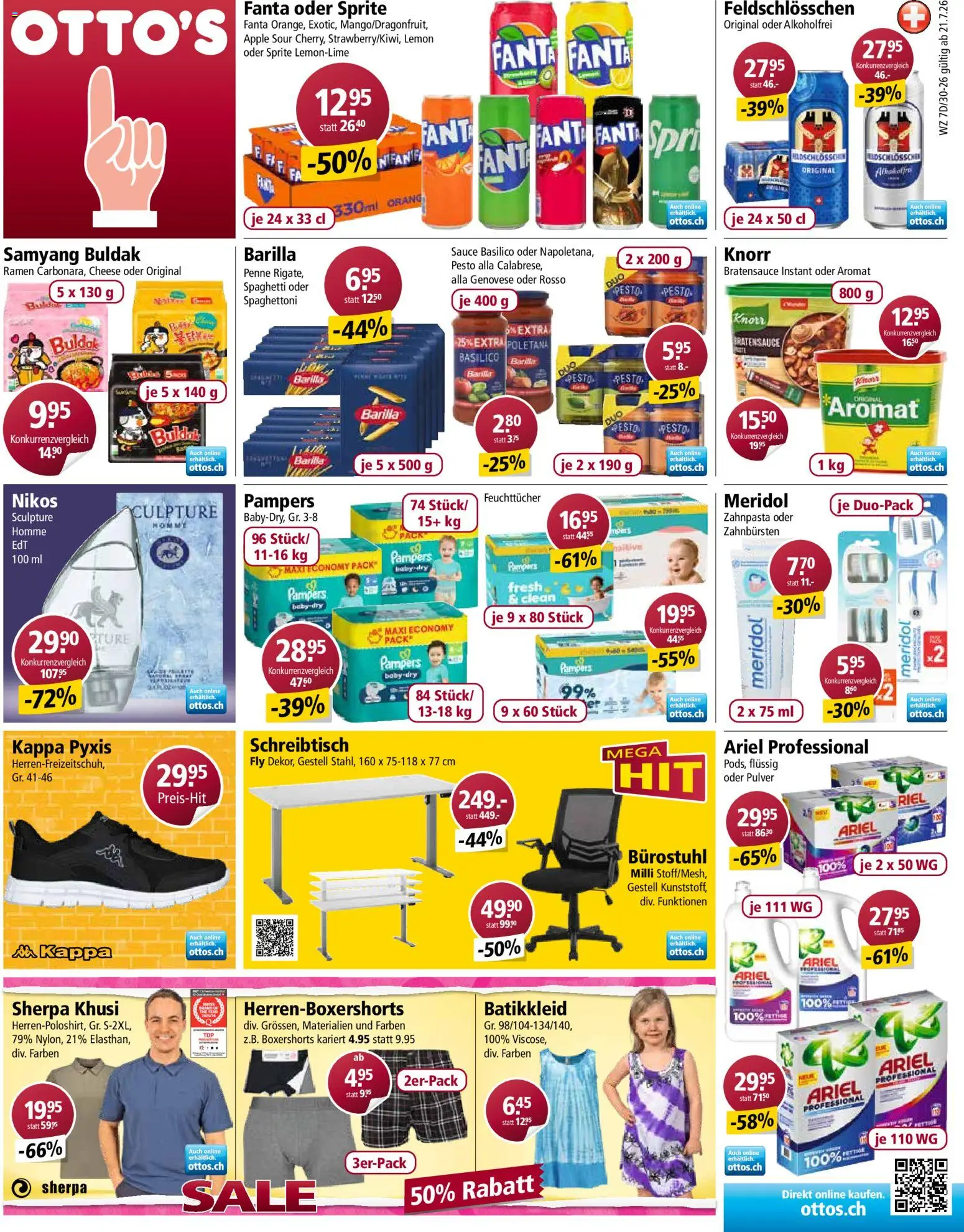 Otto's aktionen – gültig ab 21.07.2026 | Seite: 1 | Produkte: Sprite, Pulver, Zahnpasta, Pampers