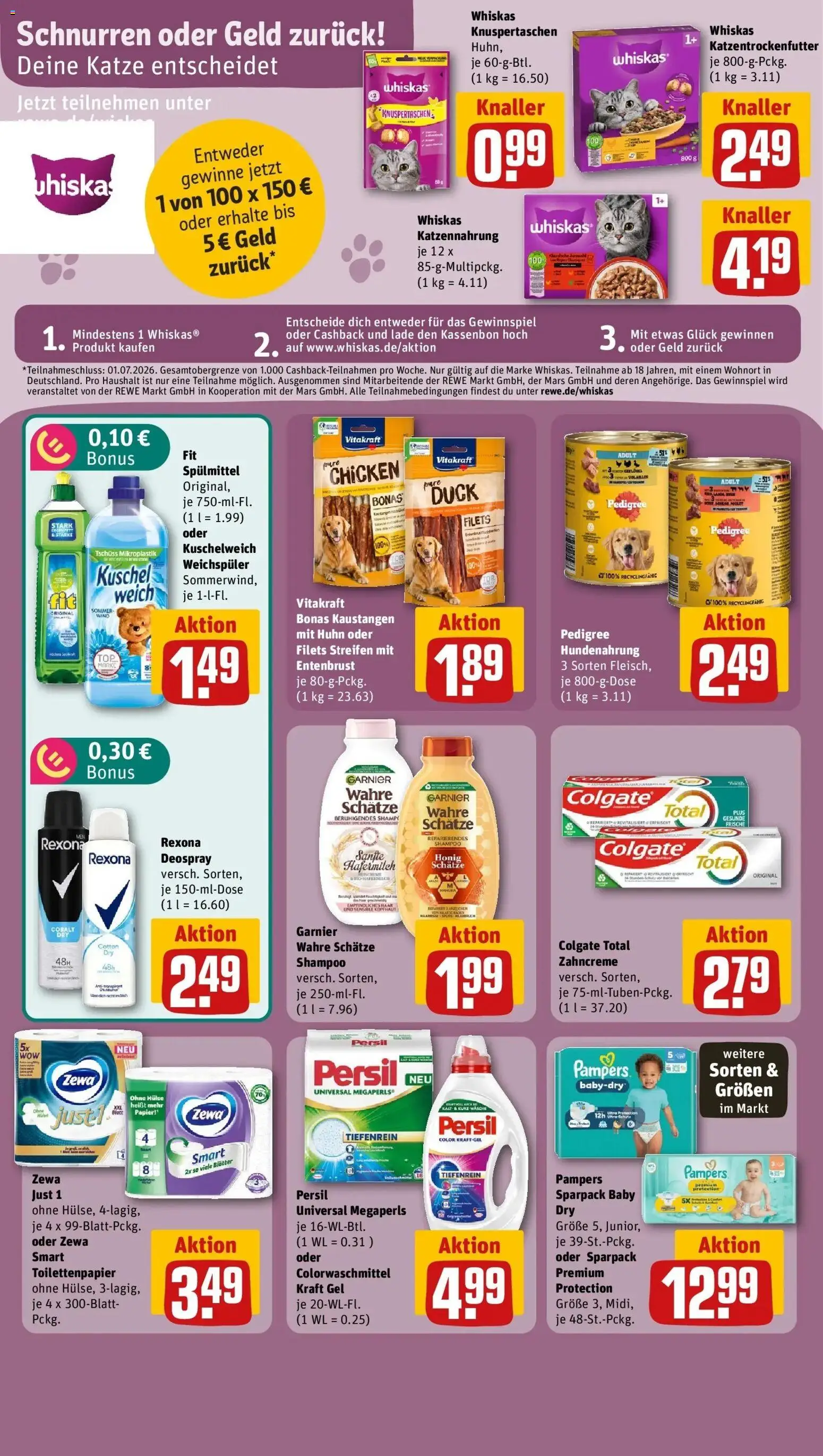 Rewe Prospekt Lippstadt / Bad Waldliesborn – gültig ab 08.06.2026 | Seite: 26 | Produkte: Pampers, Shampoo, Deodorant, Toilettenpapier
